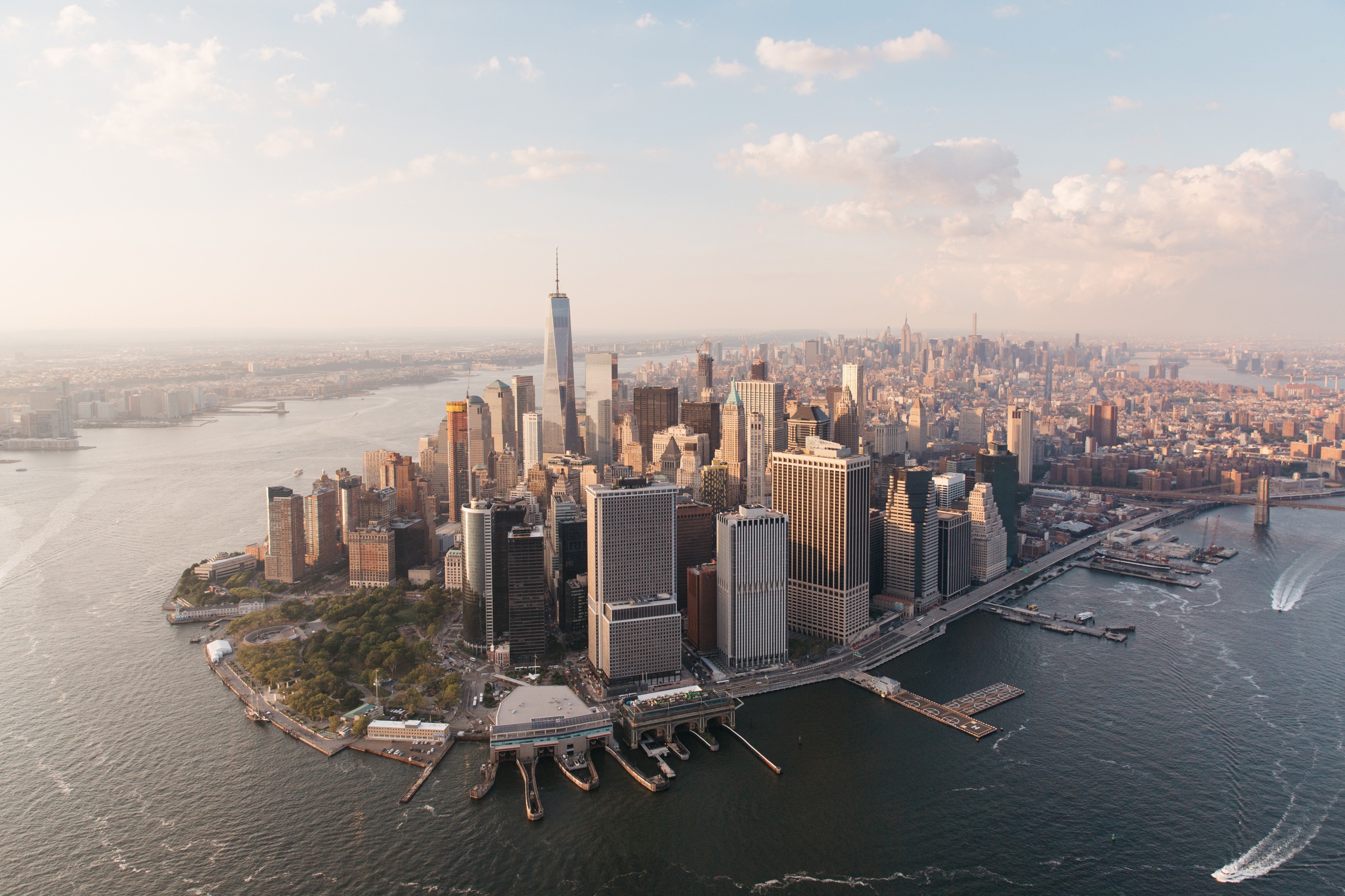 New York City Skyline Aerial View HD Wallpaper