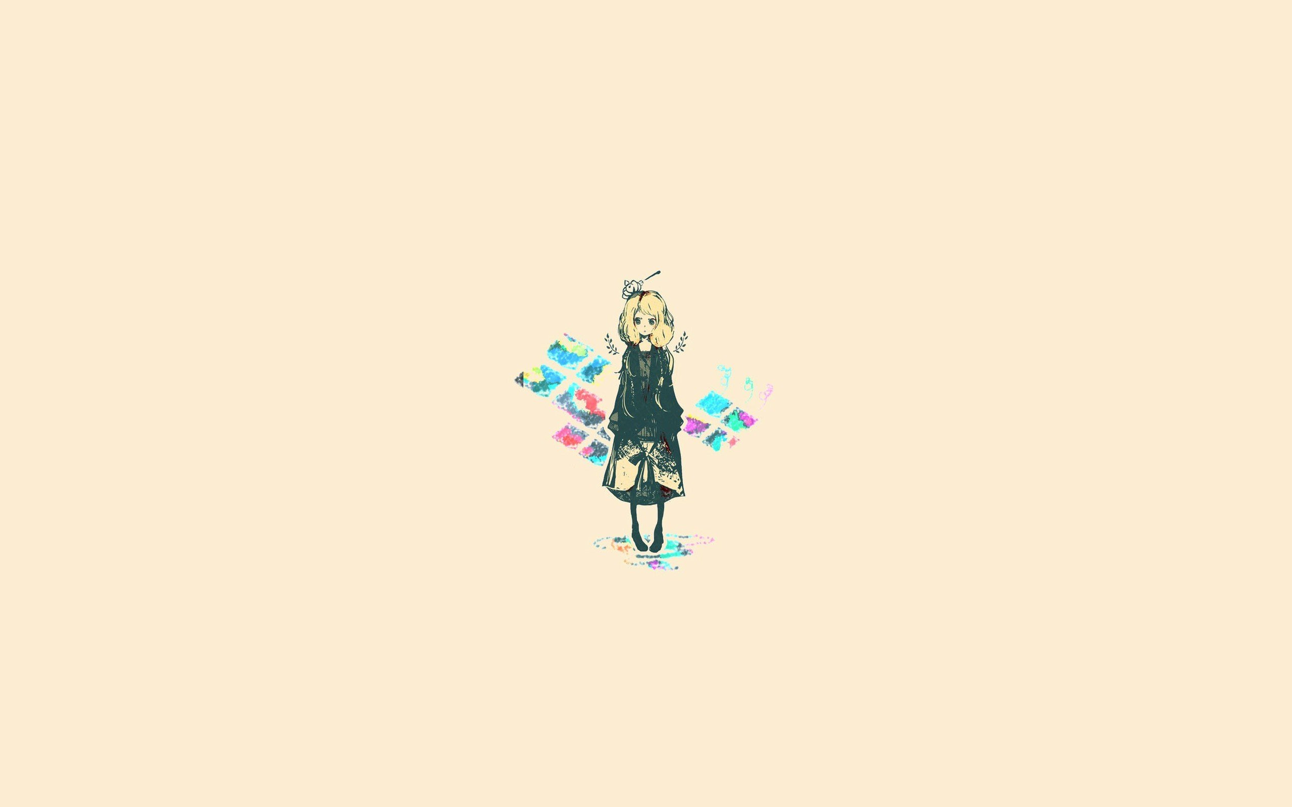 Anime girl with abstract background HD Wallpaper