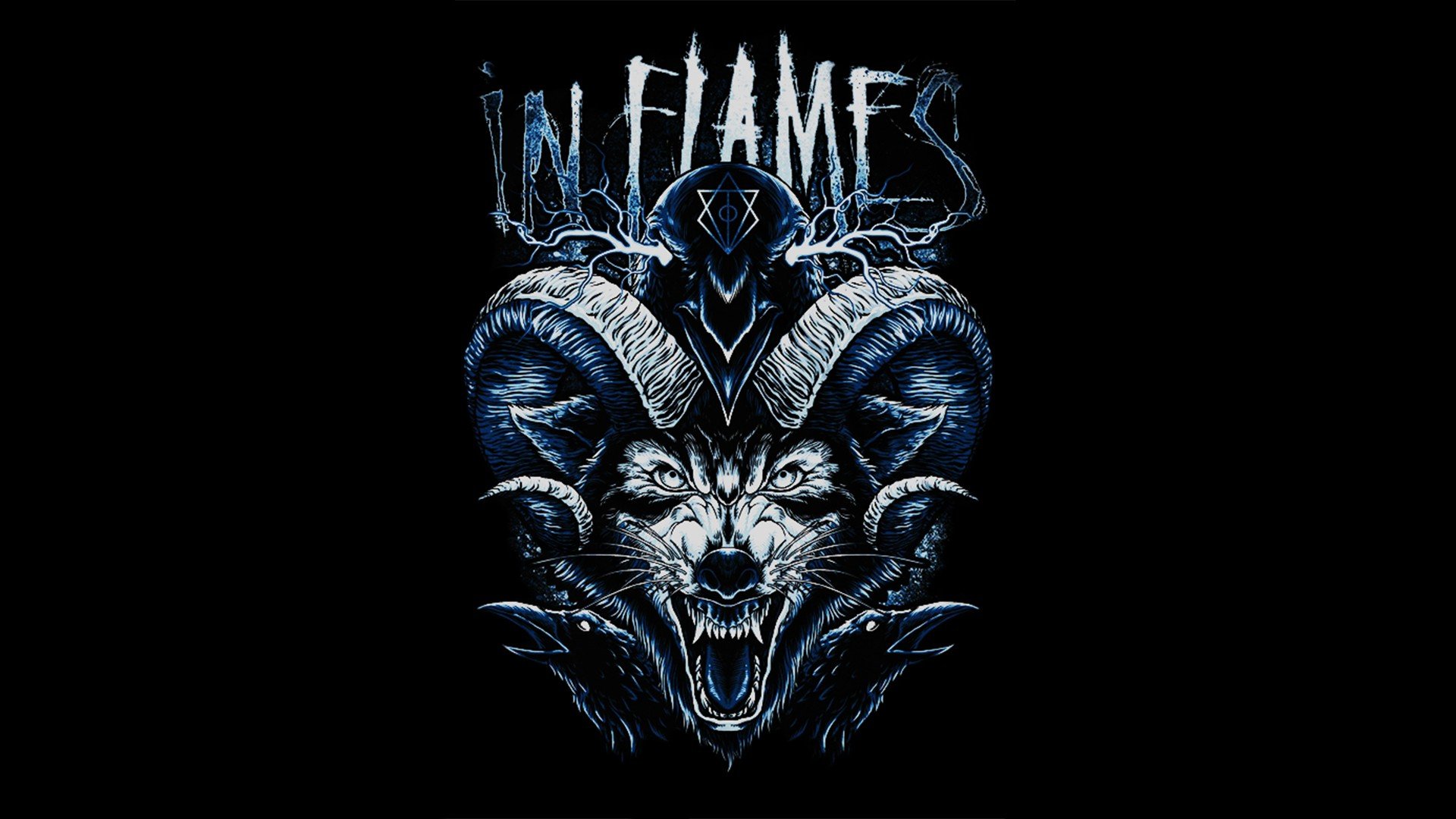 In Flames band logo with wolf and ravens HD Wallpaper