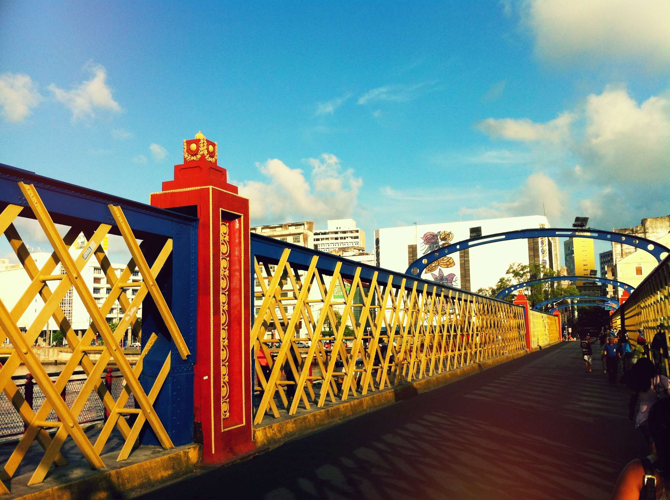 Colorful bridge in Recife, Brazil HD Wallpaper
