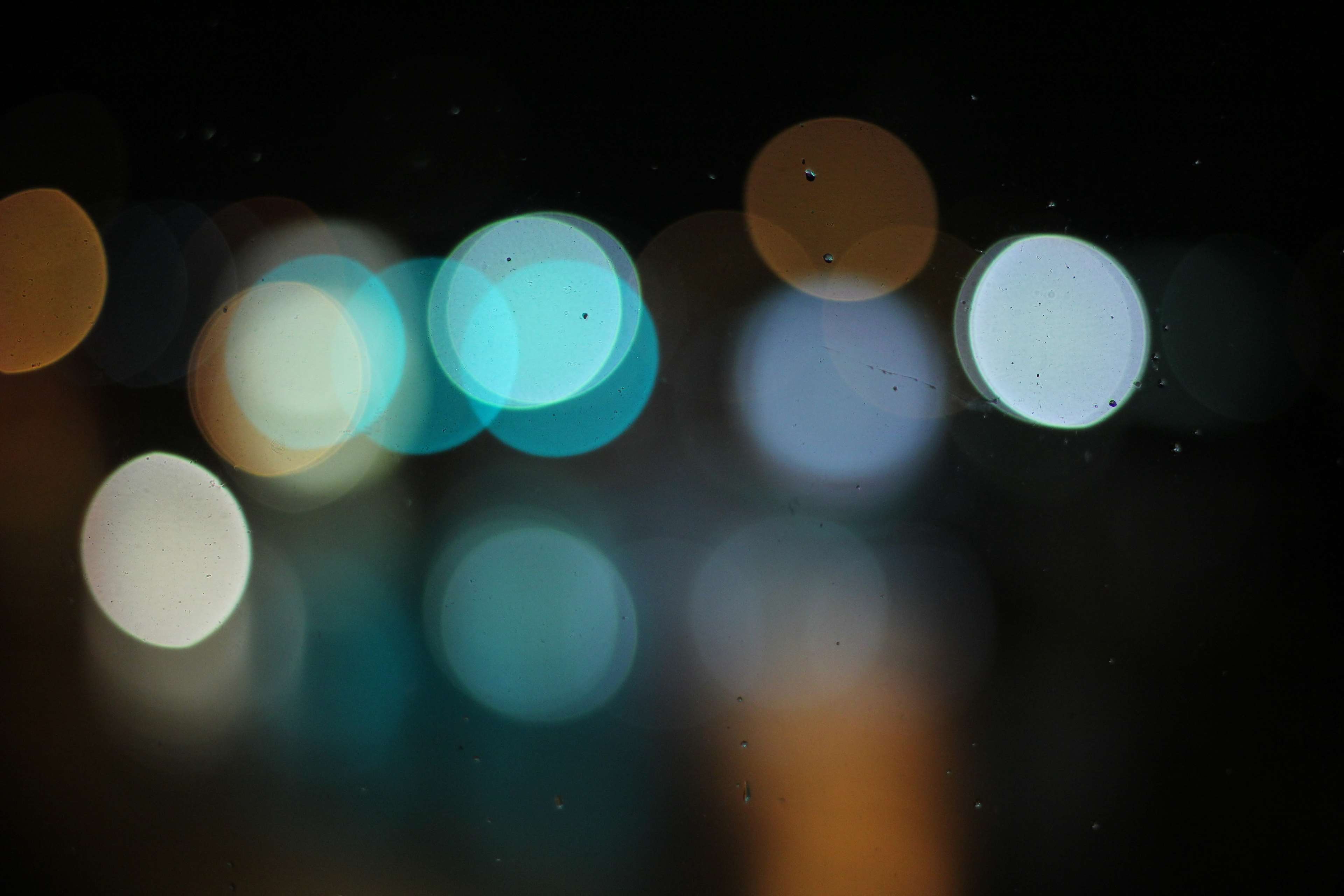 Bokeh lights at night 4K HD Wallpaper