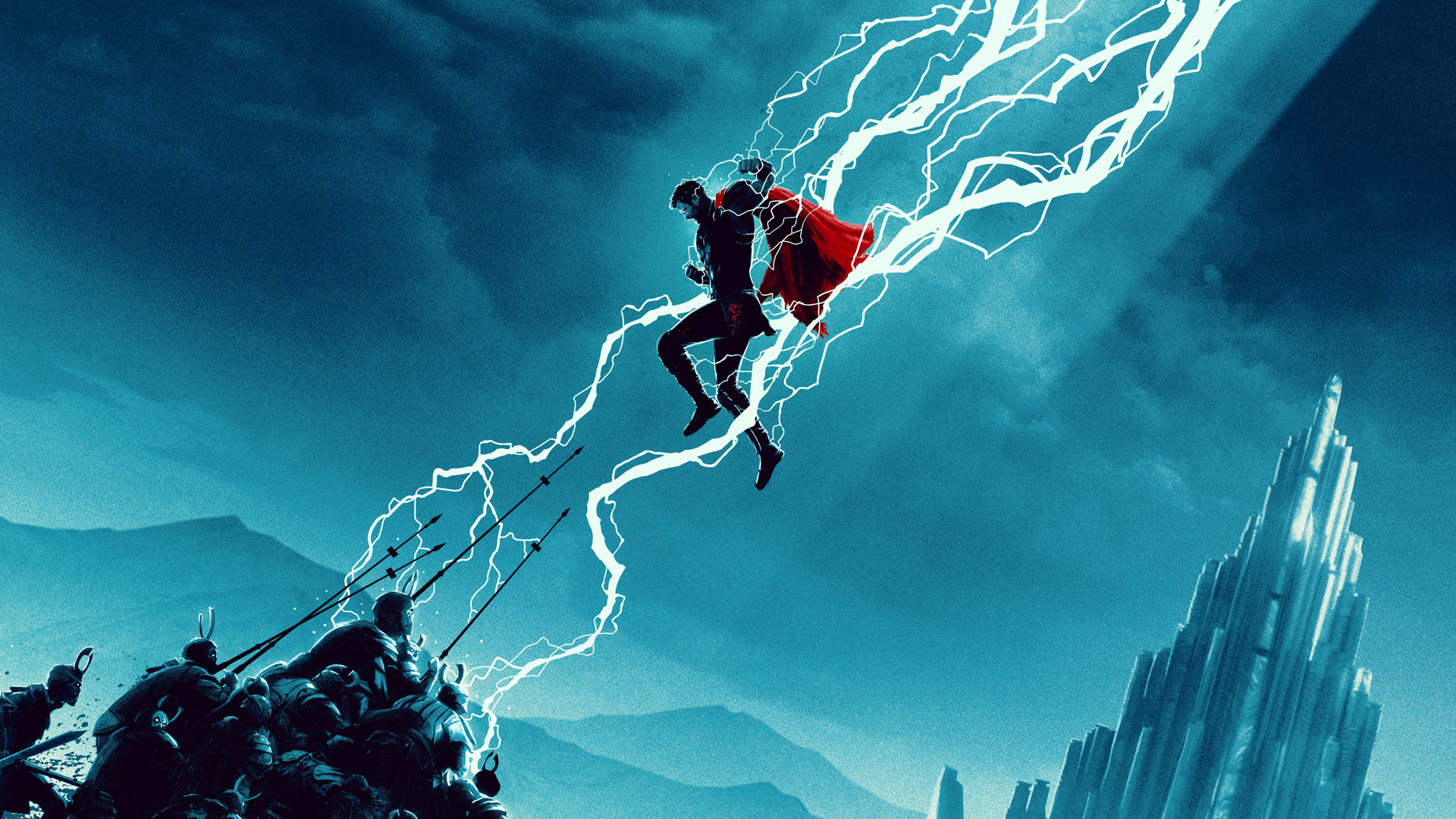 Thor from Thor Ragnarok in battle with lightning HD Wallpaper