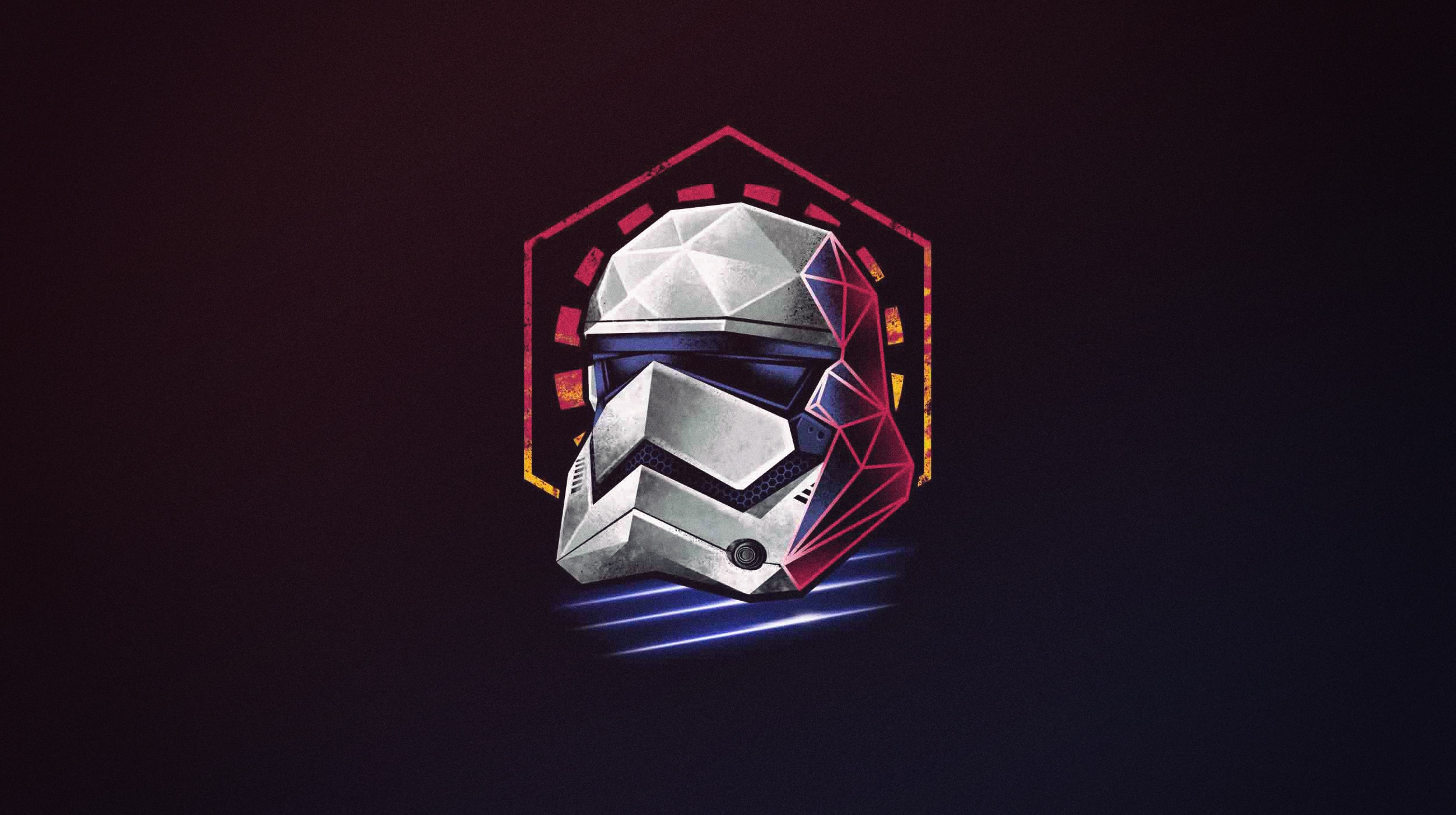 Stormtrooper helmet from Star Wars, minimalist geometric art HD Wallpaper