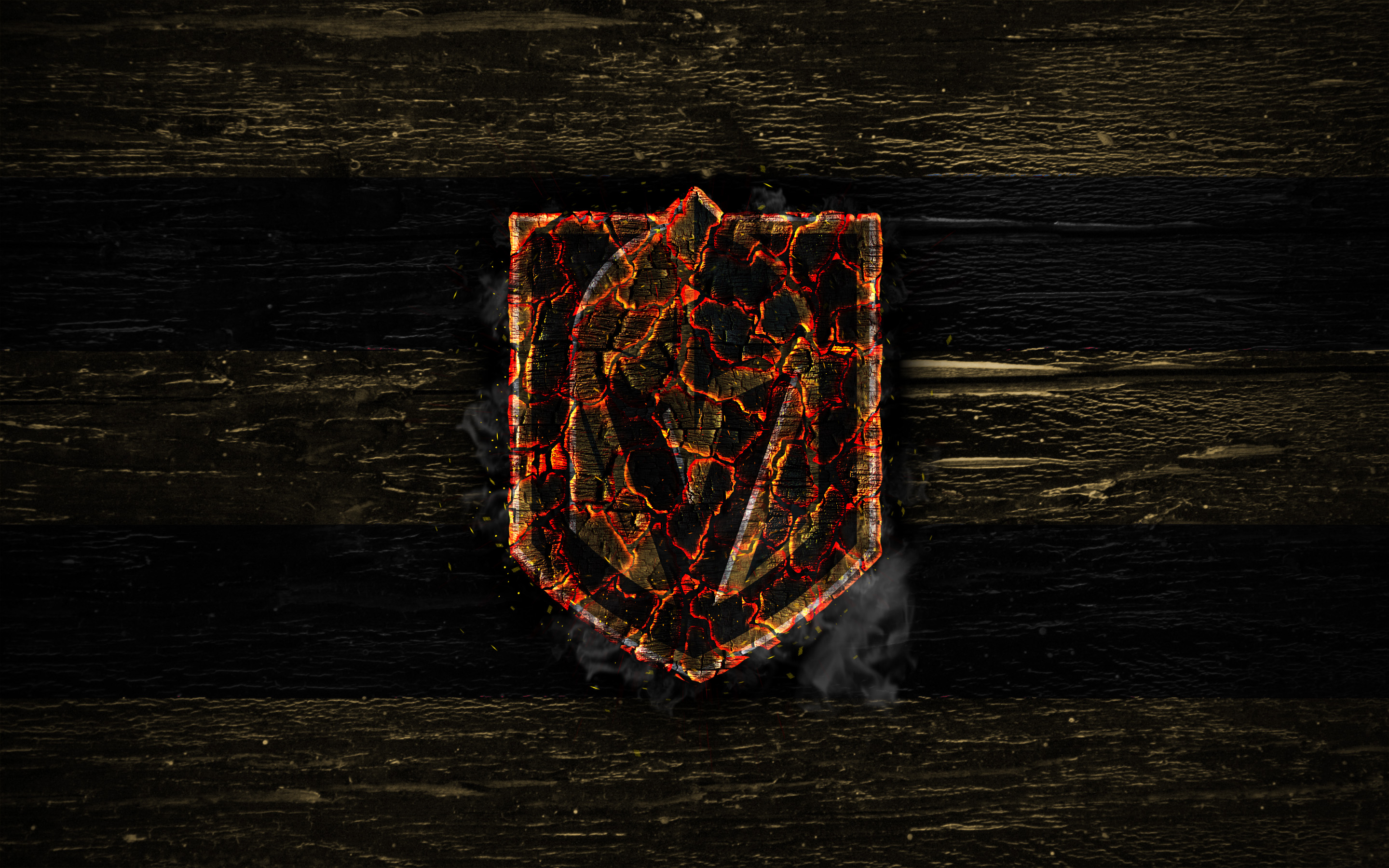 Vegas Golden Knights NHL Logo on Wood HD Wallpaper