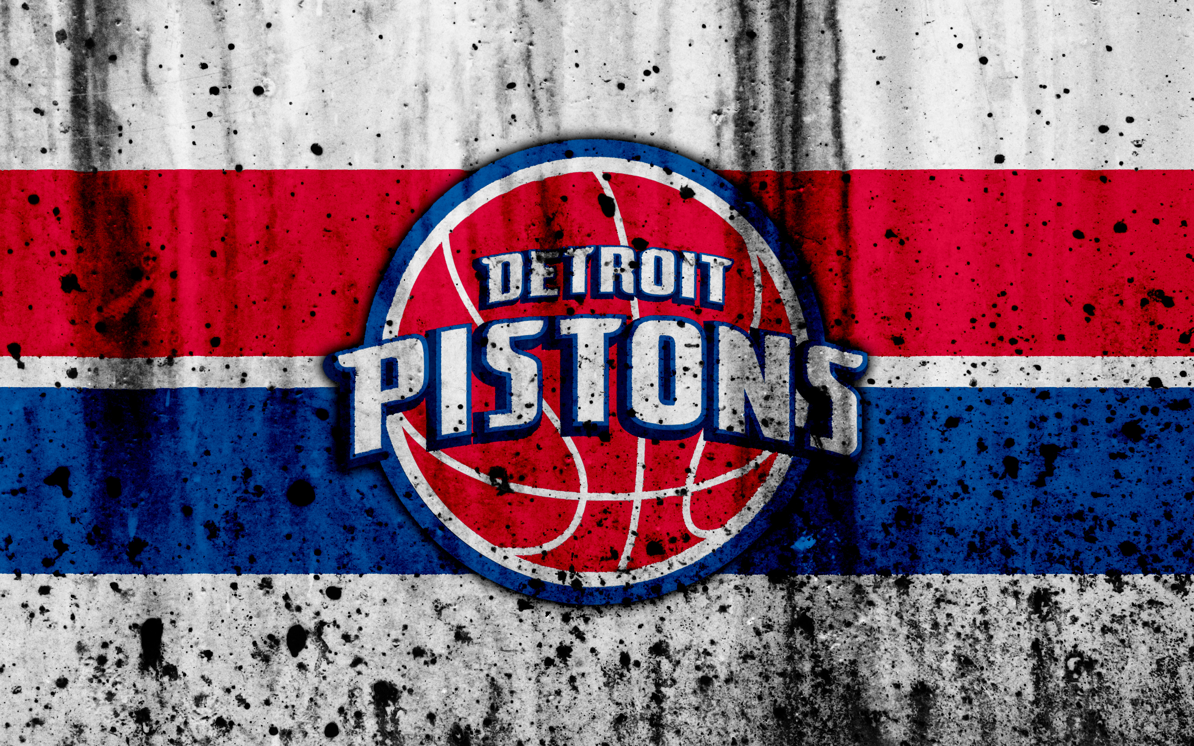 Detroit Pistons NBA logo on grunge background HD Wallpaper