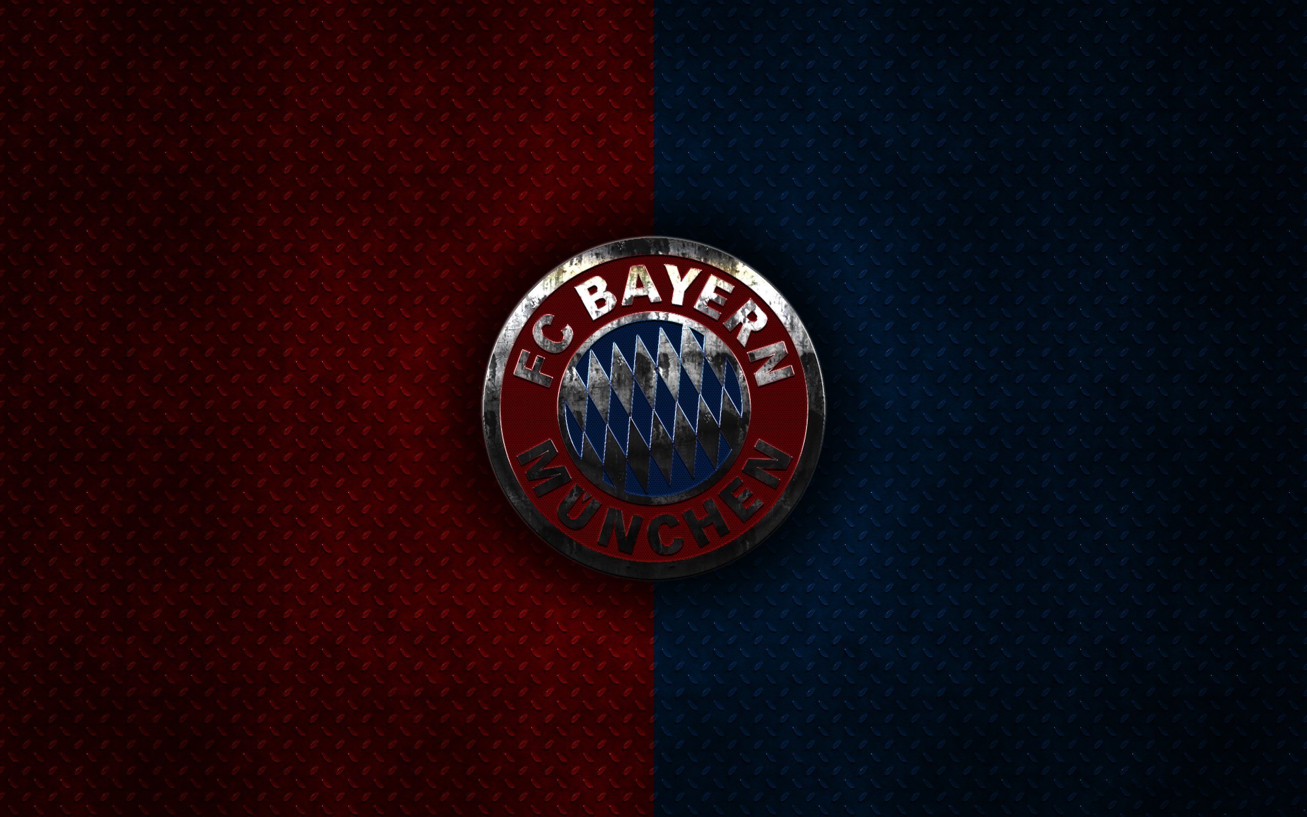 FC Bayern Munich Logo on Red and Blue Background HD Wallpaper
