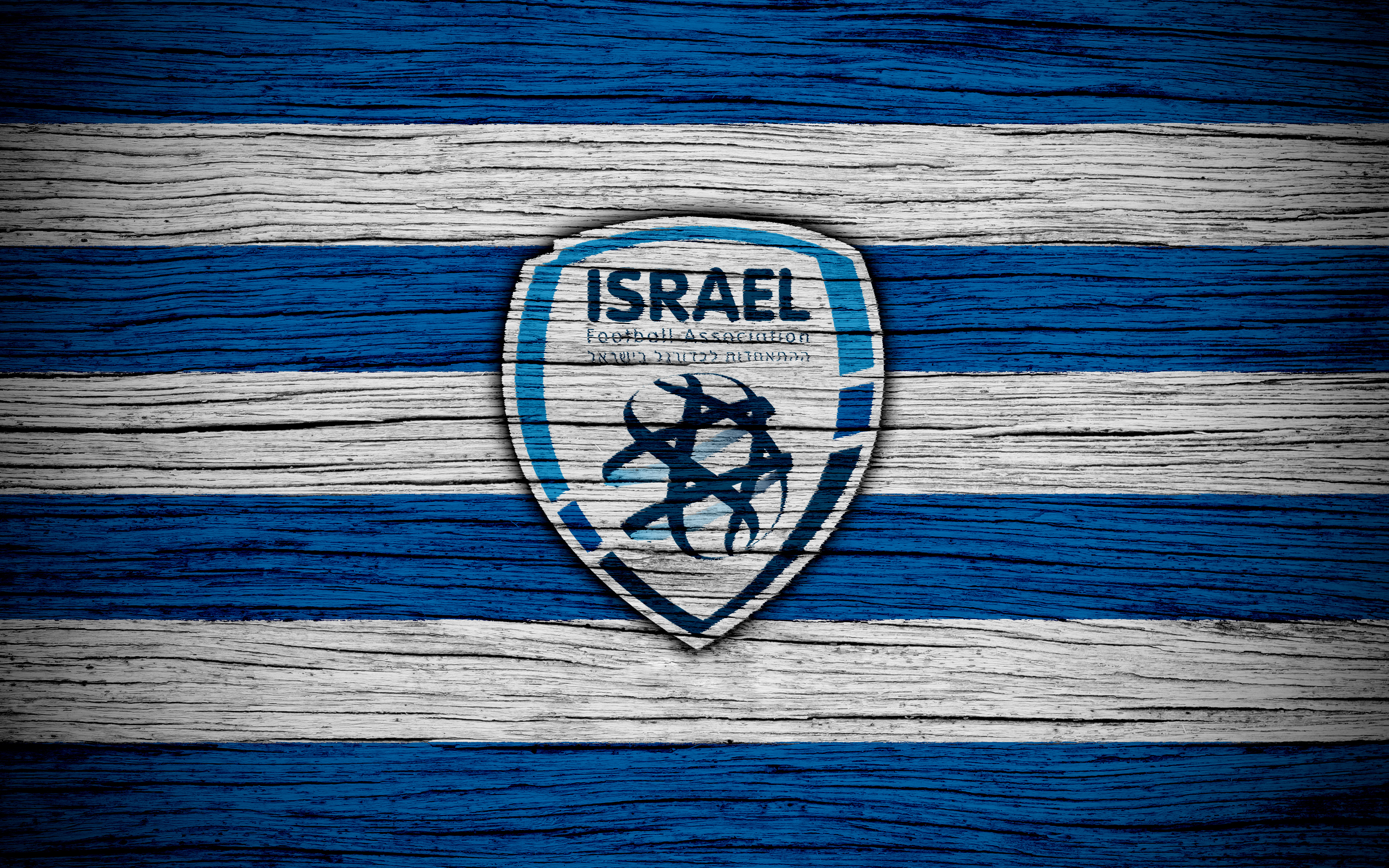 Israel Football Association logo on striped background HD Wallpaper