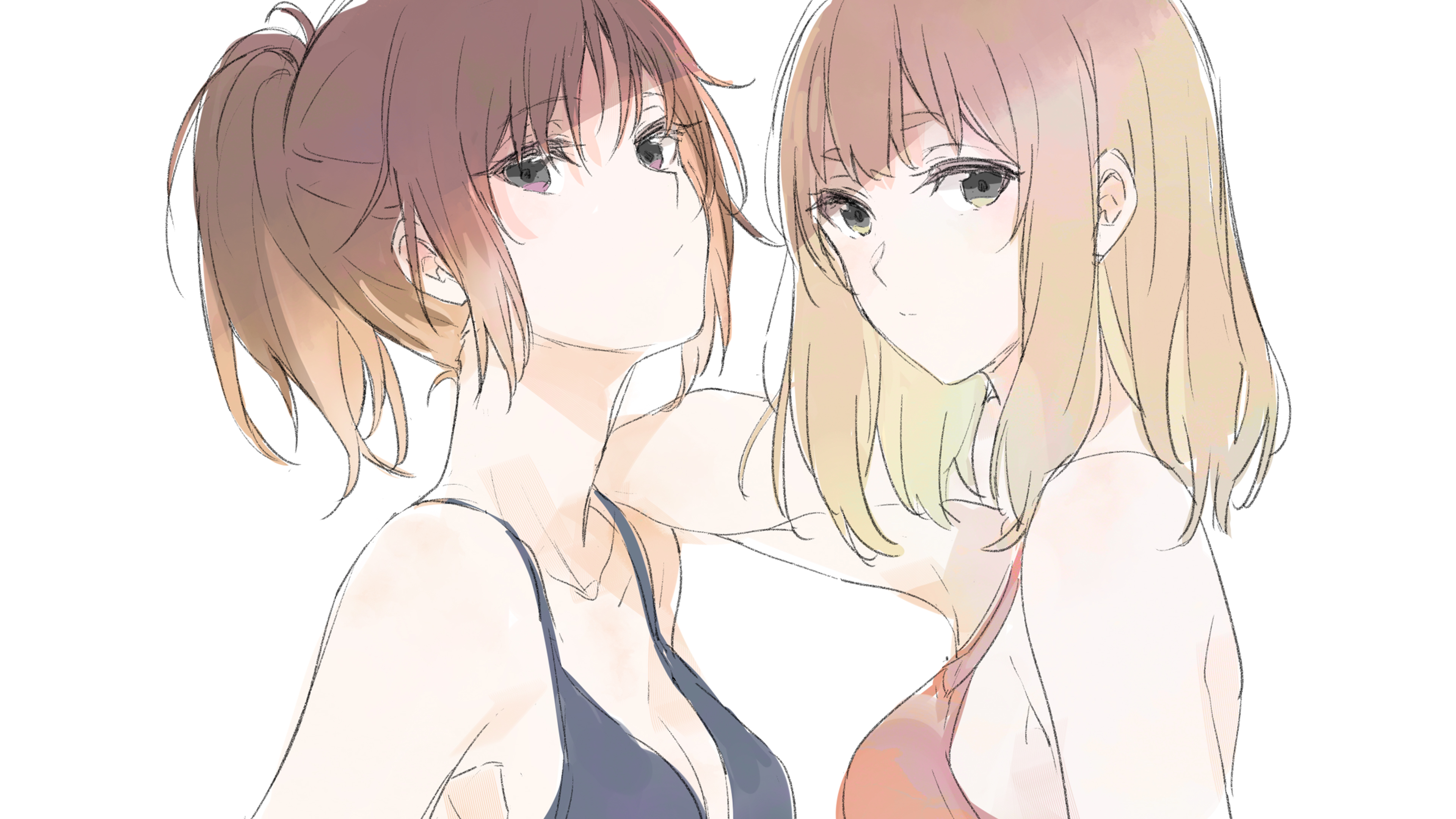 Natsuki Nakagawa and Yuuko Yoshikawa from Sound! Euphonium HD Wallpaper
