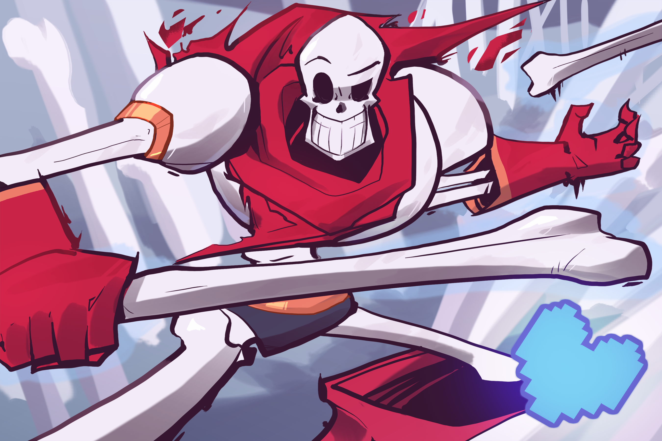 Papyrus from Undertale with bones HD Wallpaper