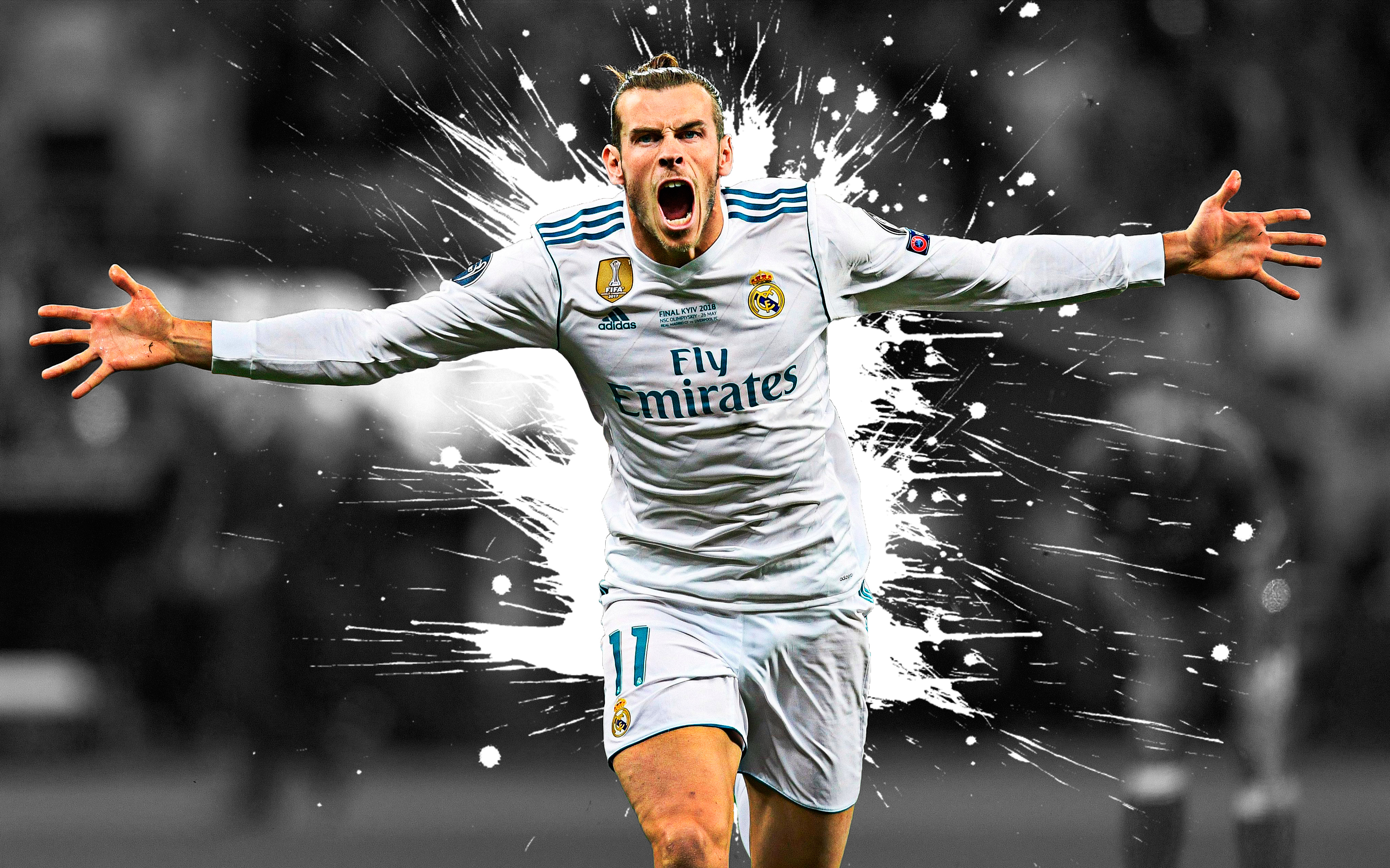 Gareth Bale celebrating a goal for Real Madrid HD Wallpaper