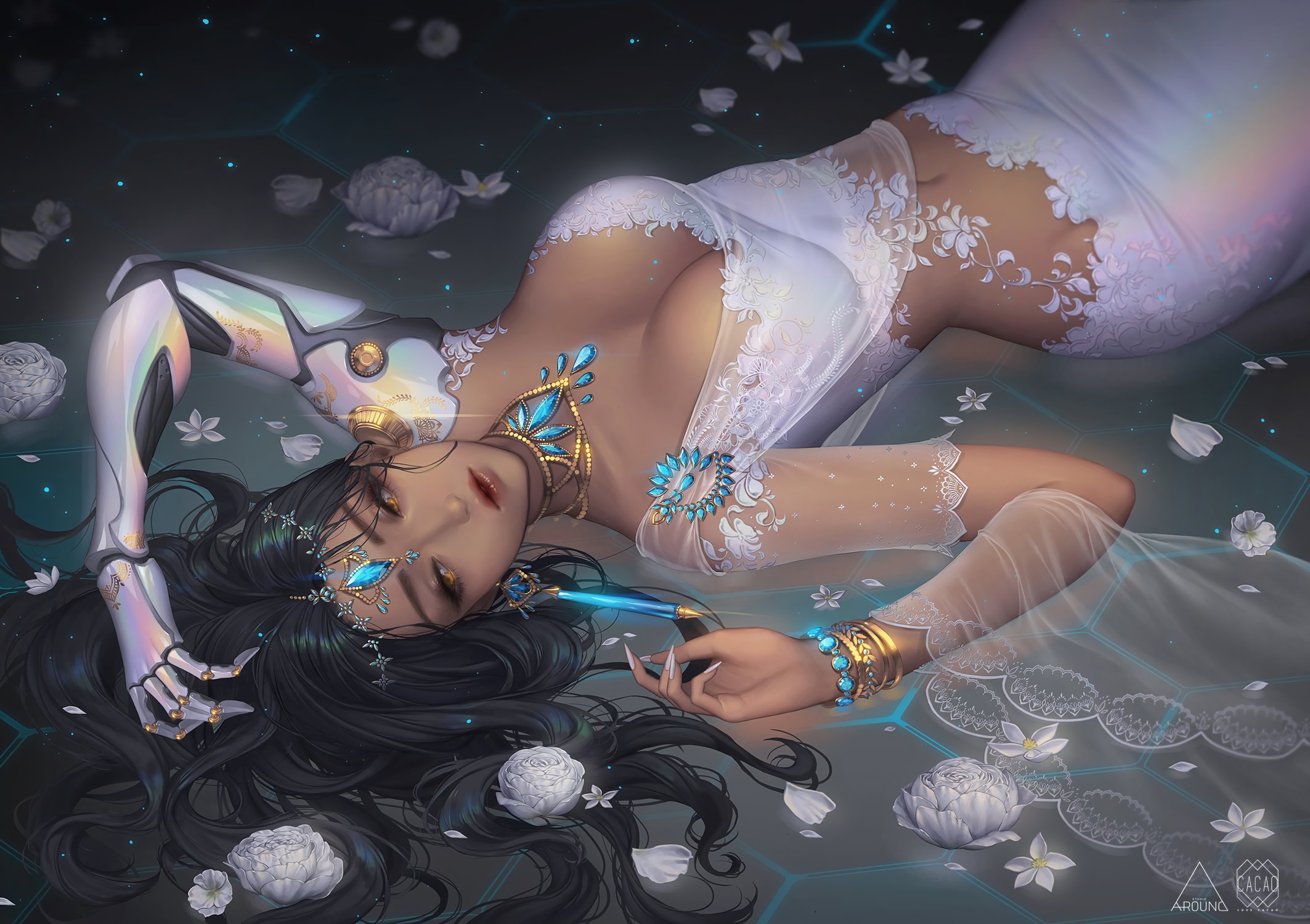 Symmetra from Overwatch with cybernetic arm HD Wallpaper