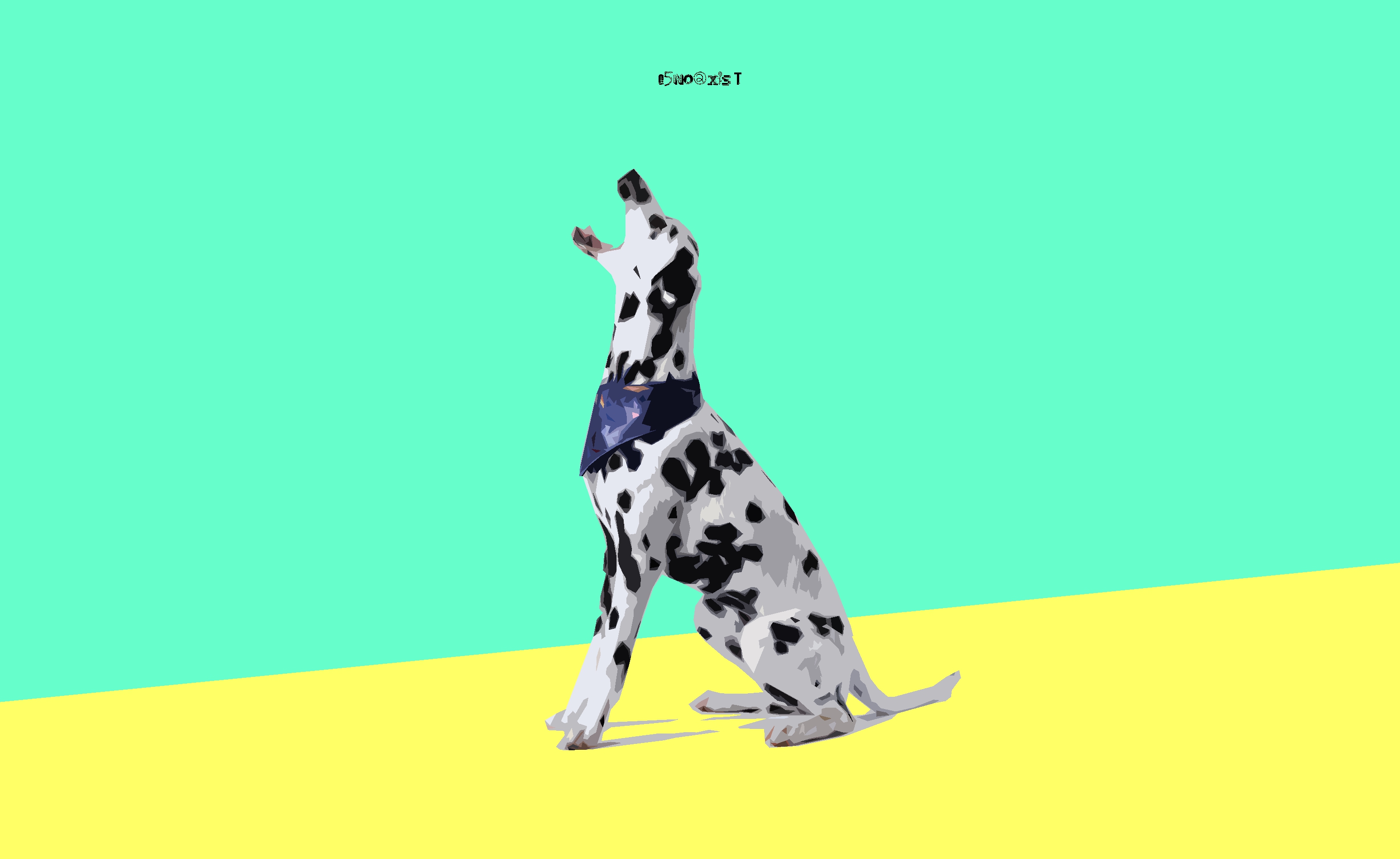 Dalmatian dog with bandana on a minimalist background HD Wallpaper