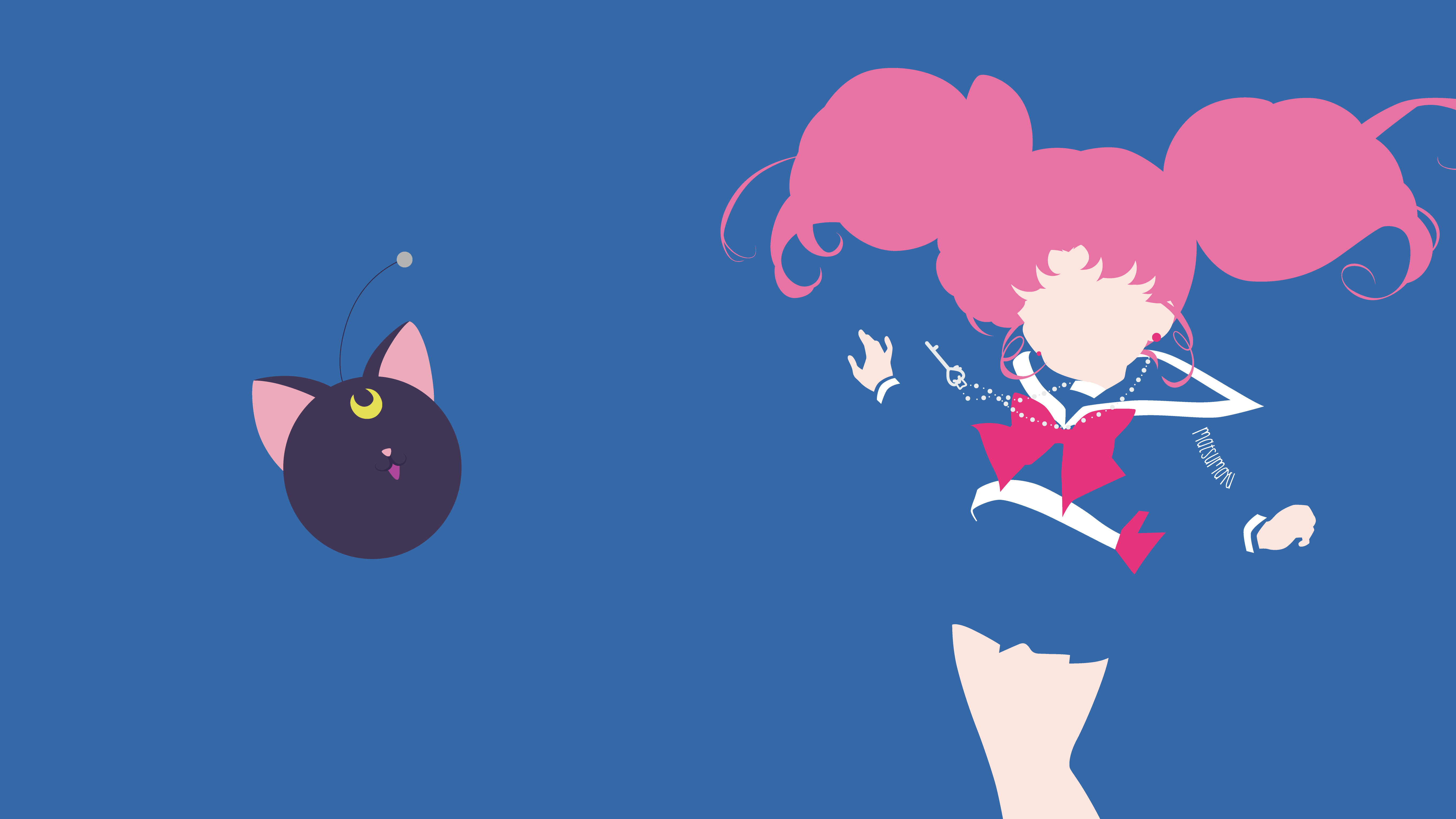 Chibiusa Tsukino and Luna from Sailor Moon HD Wallpaper