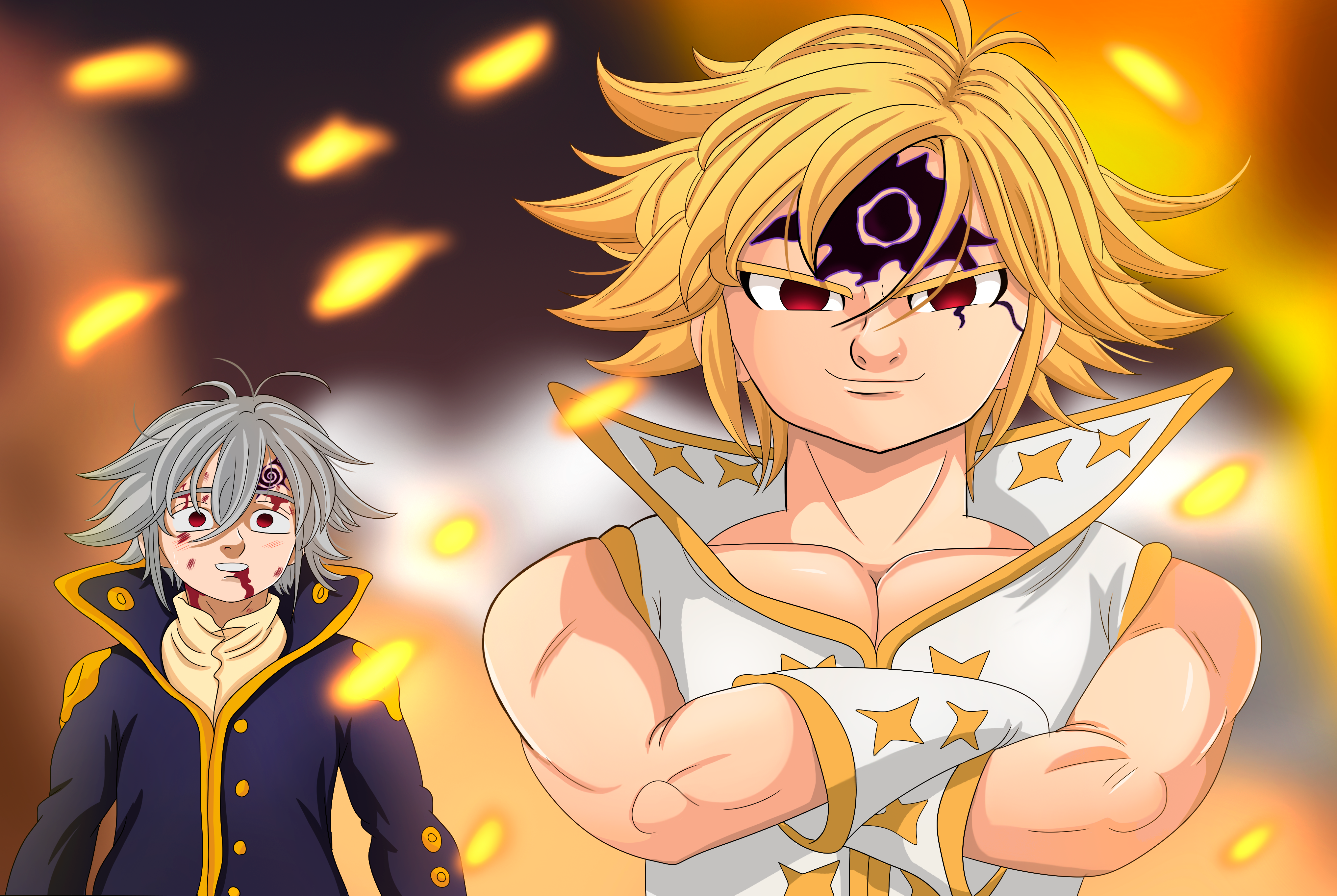Meliodas and Estarossa from The Seven Deadly Sins HD Wallpaper