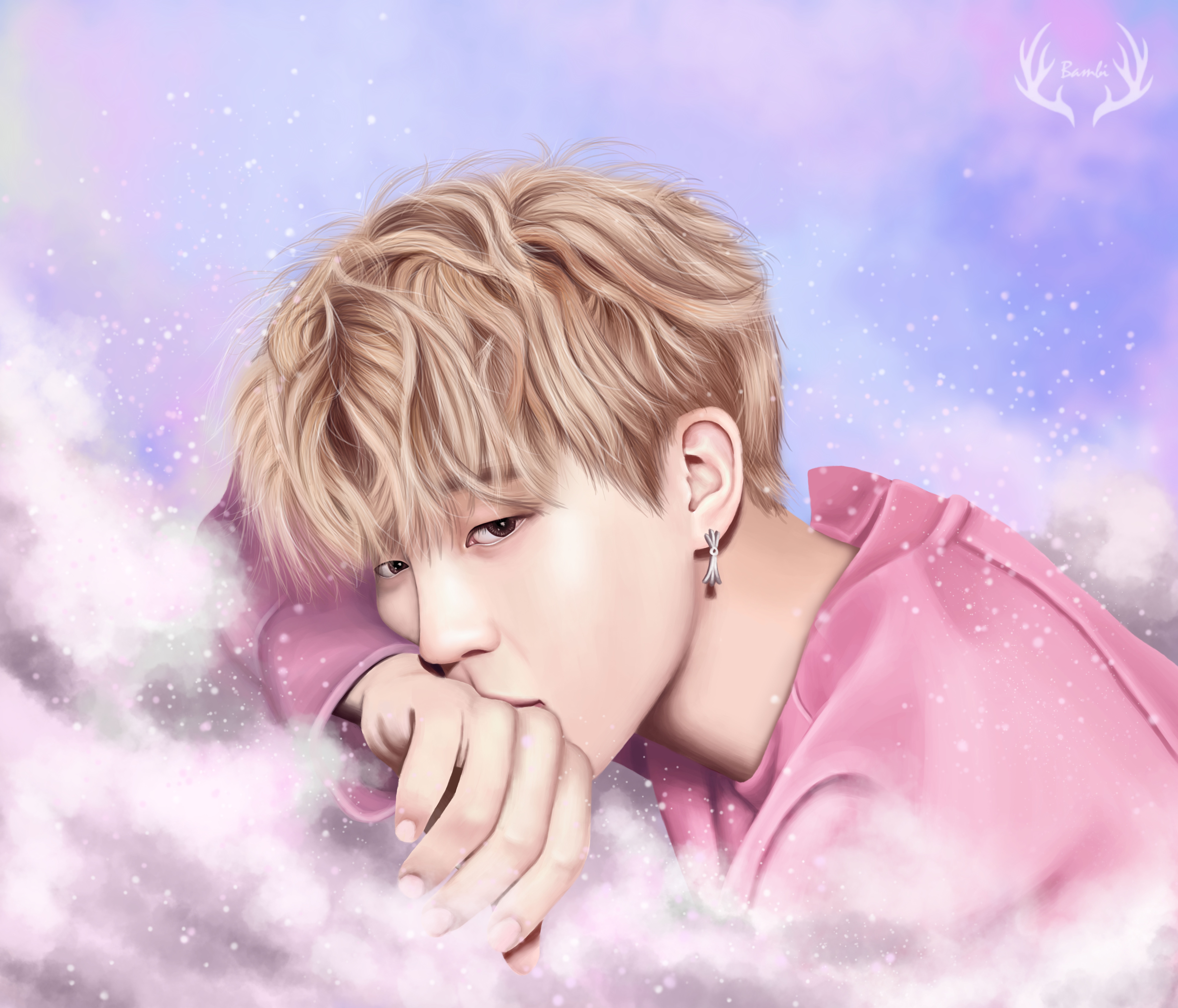 Park Ji-min from BTS in pink sweater HD Wallpaper