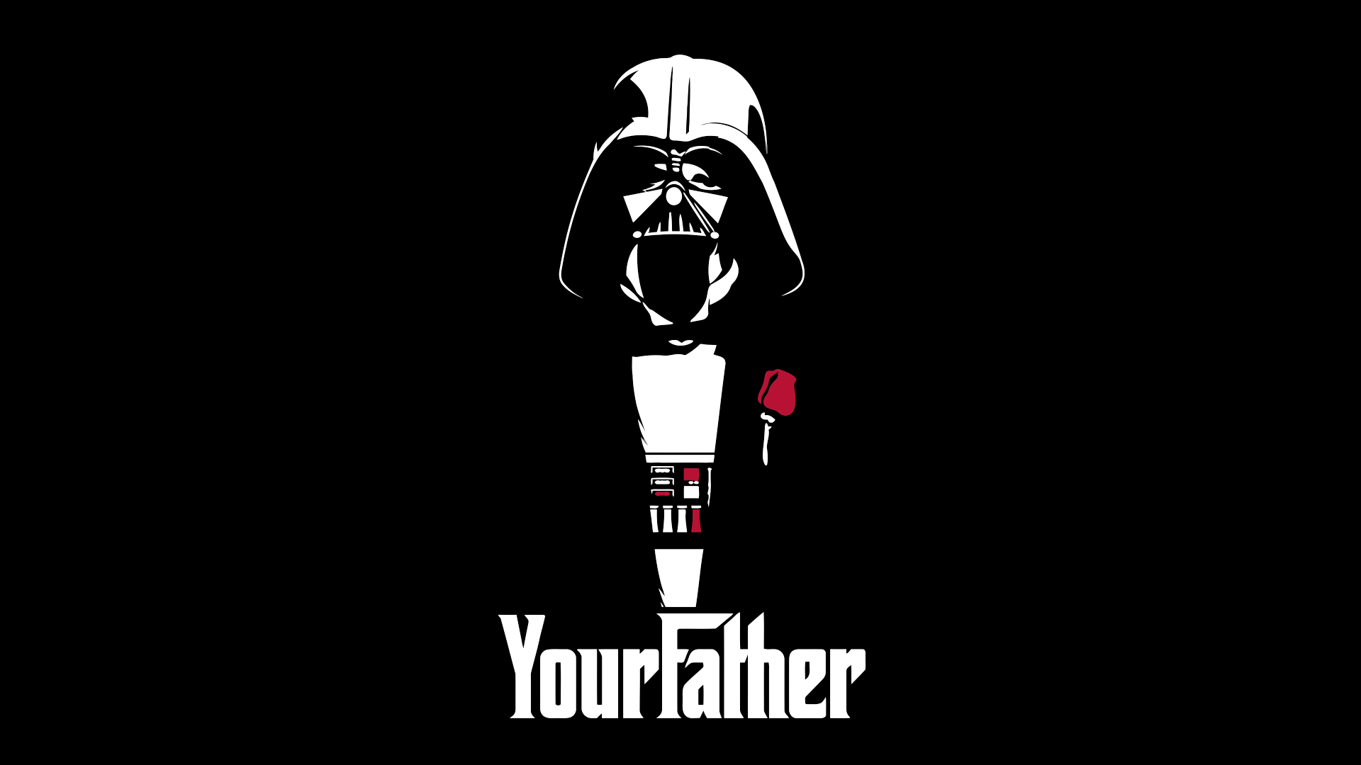 Darth Vader in a tuxedo with a rose HD Wallpaper