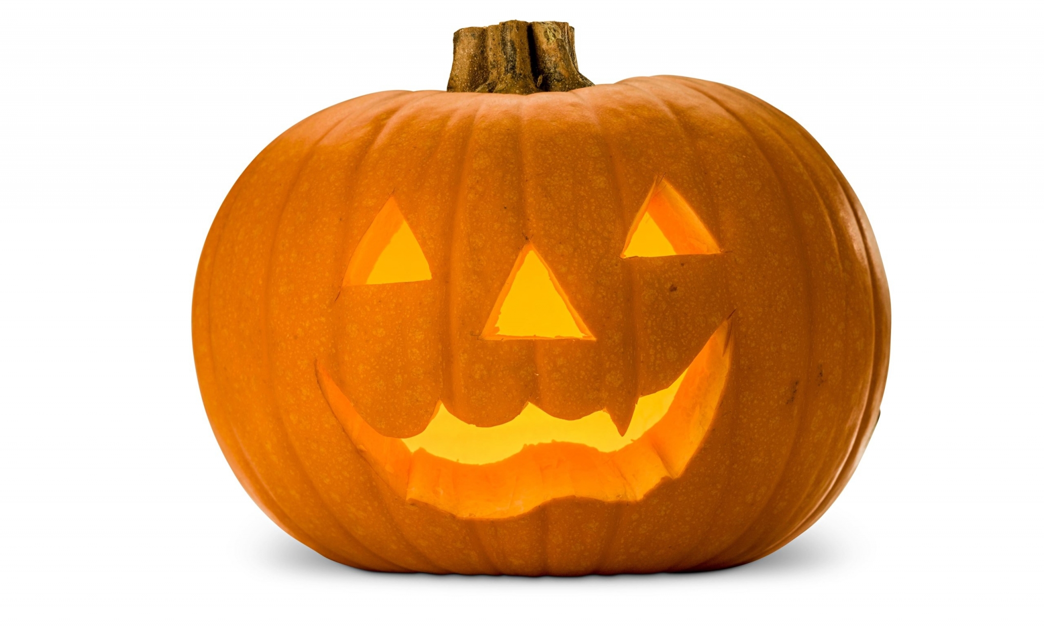 Carved Halloween pumpkin with a face HD Wallpaper