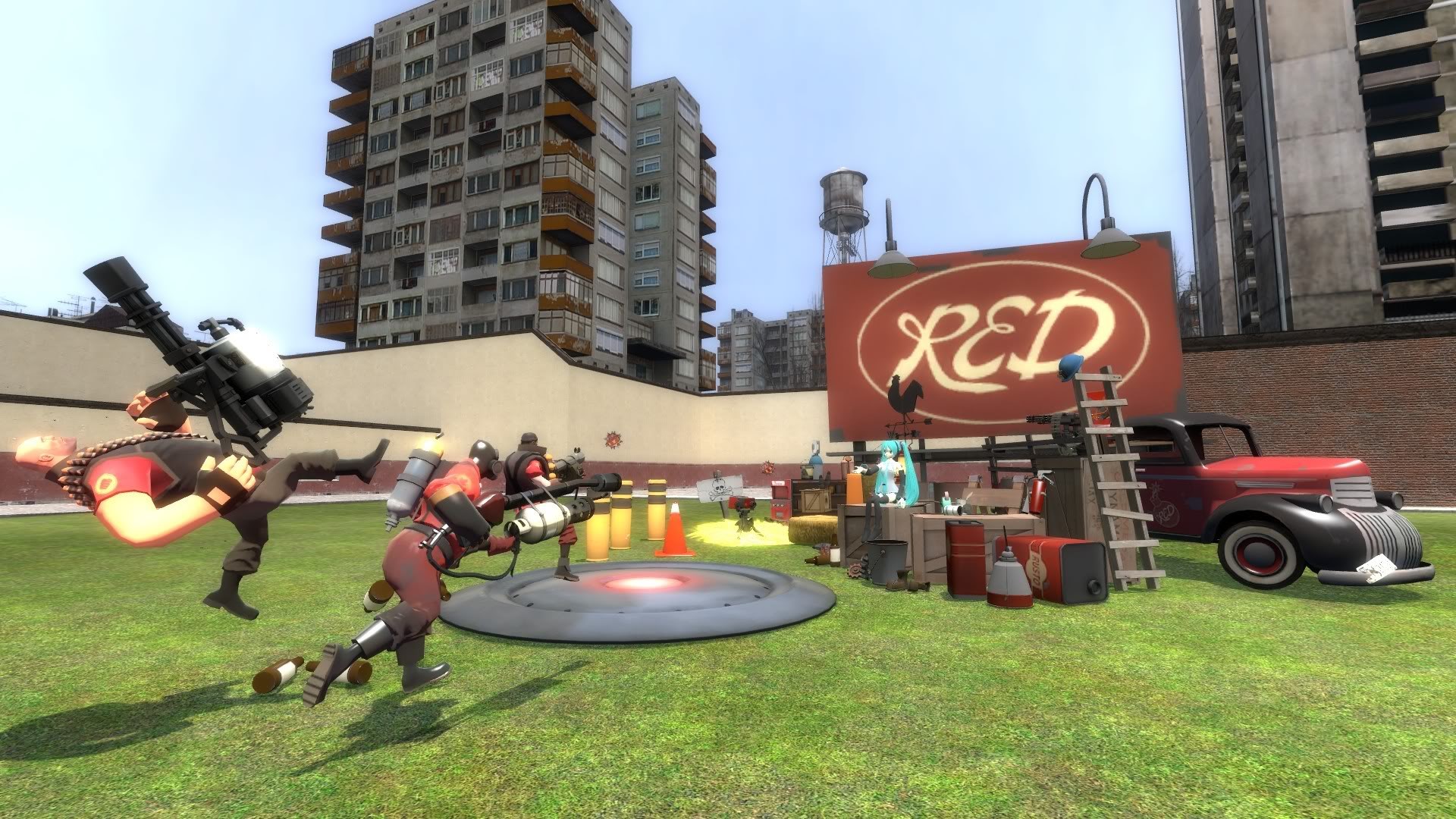 Garry's Mod: RED team characters in action HD Wallpaper