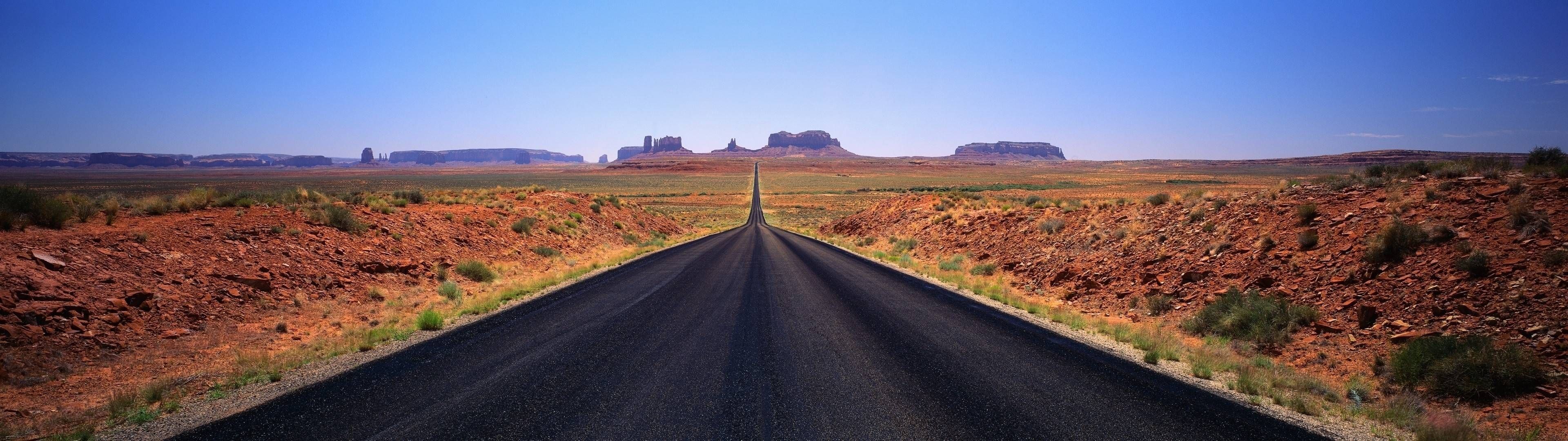 Monument Valley Road Panorama HD Wallpaper