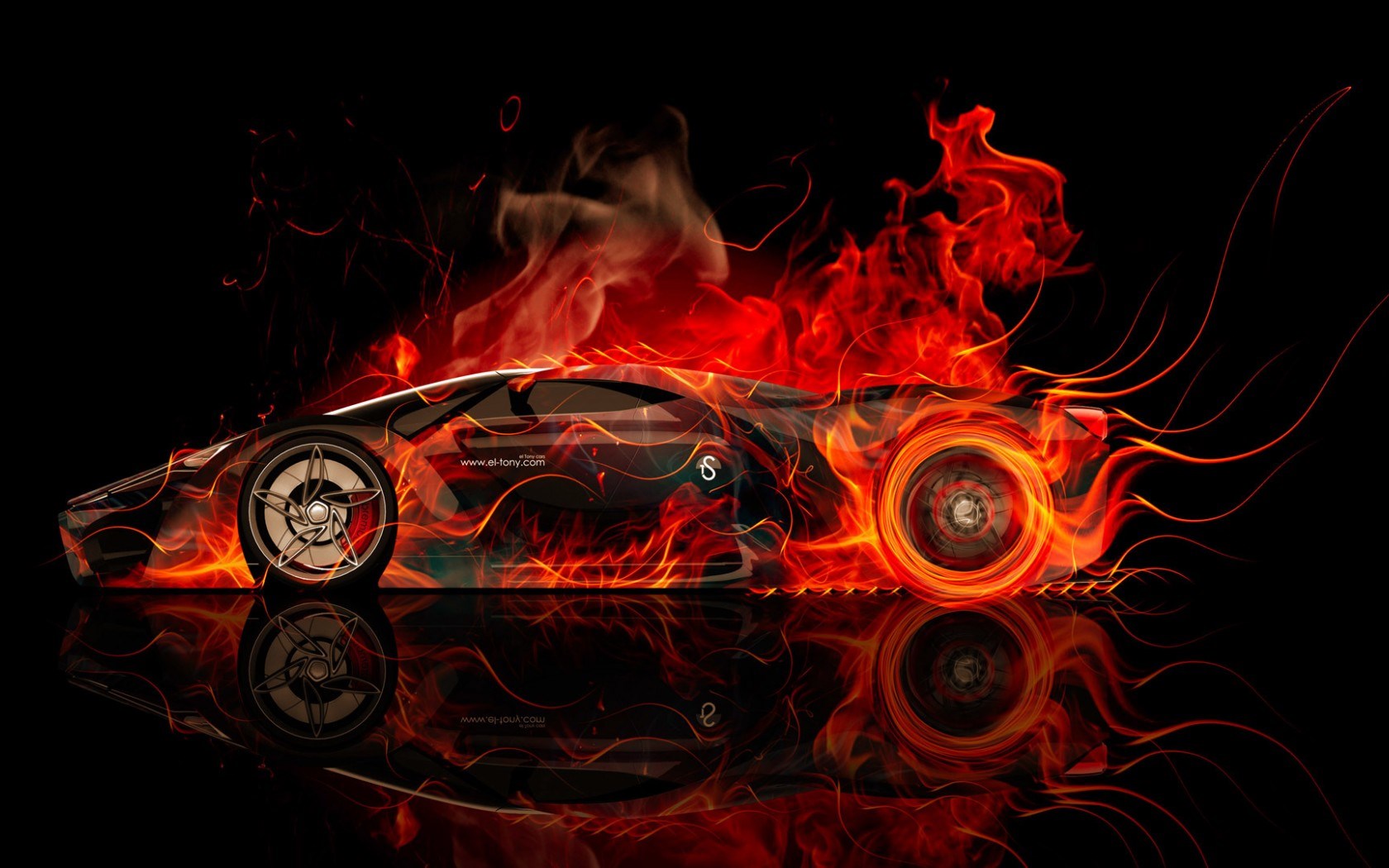 Ferrari F80 concept car on fire HD Wallpaper