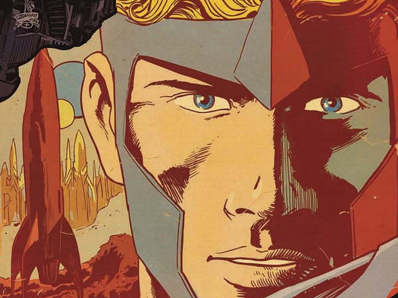 Flash Gordon in a retro comic style HD Wallpaper