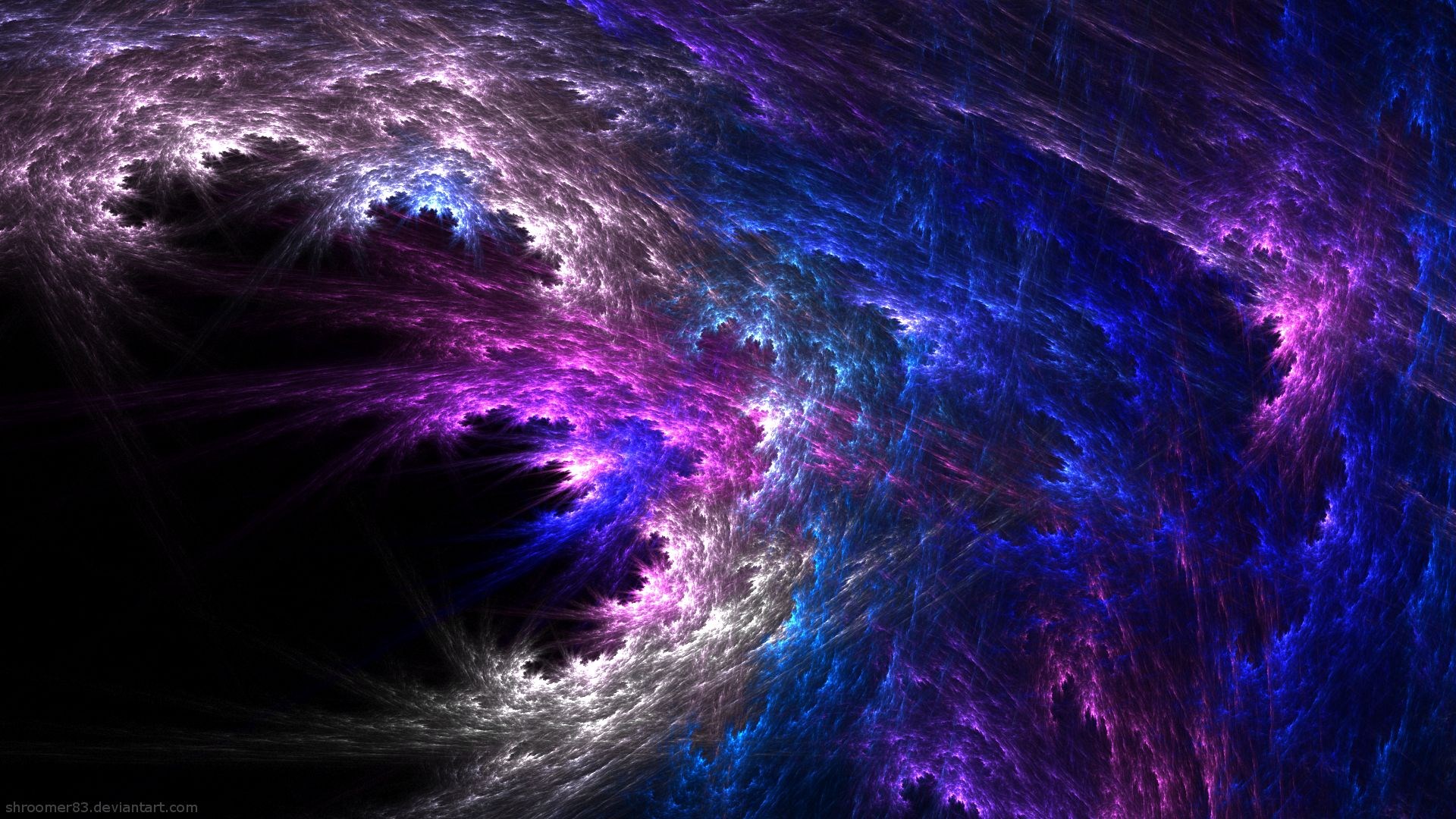 Abstract Cosmic Cloud Swirl in Blue and Purple HD Wallpaper