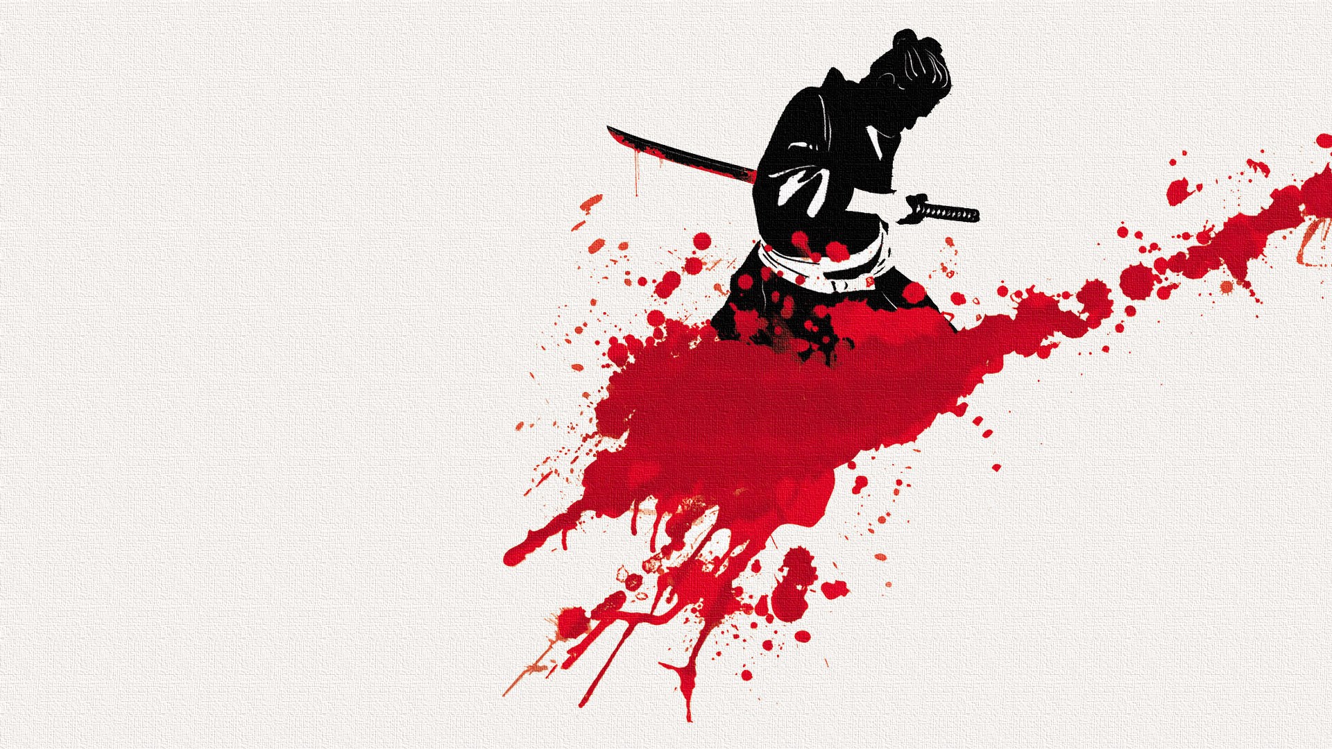 Samurai with blood splatter HD Wallpaper