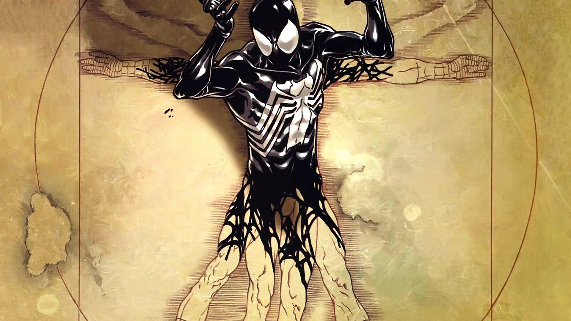 Spider-Man in Black Suit HD Wallpaper