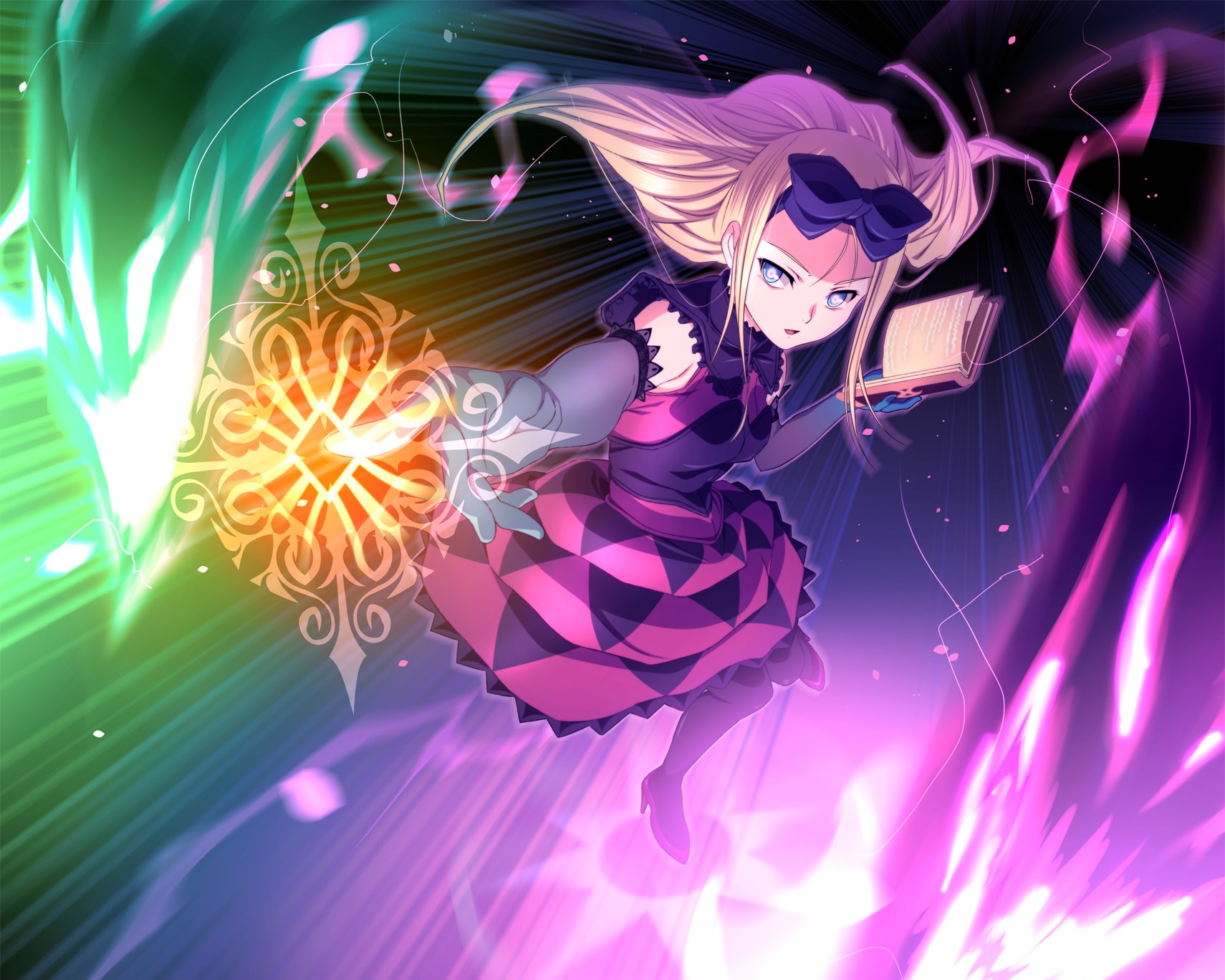Girl with book casting magic in Dungeon of Regalias HD Wallpaper