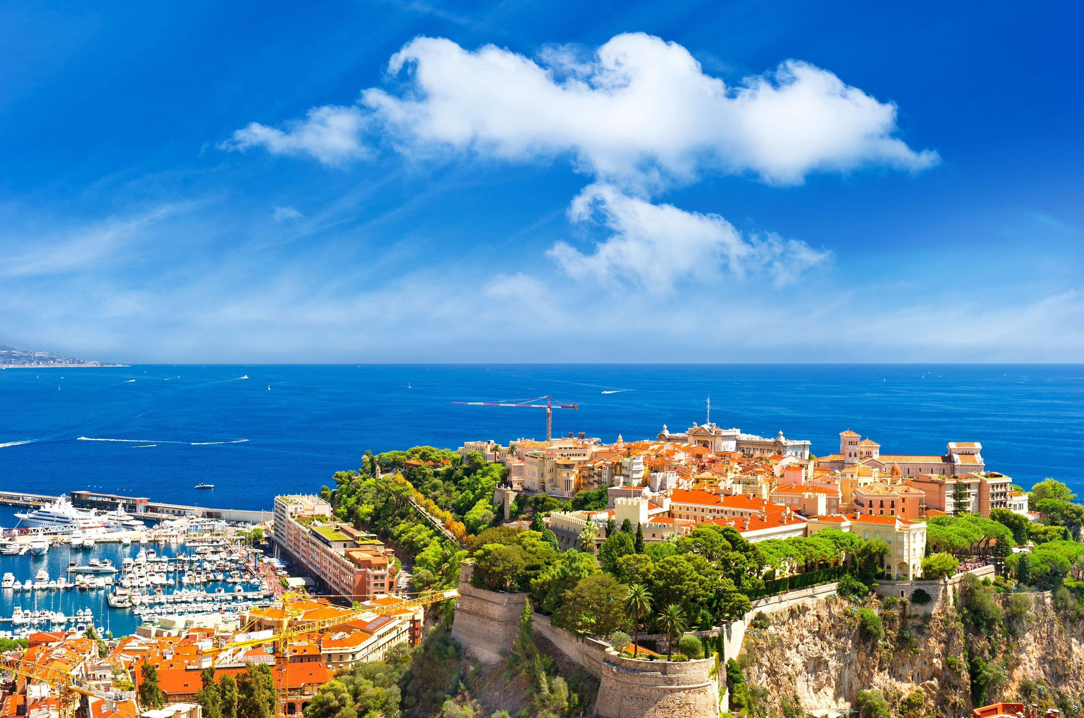 Monaco cityscape with harbor and Mediterranean Sea HD Wallpaper