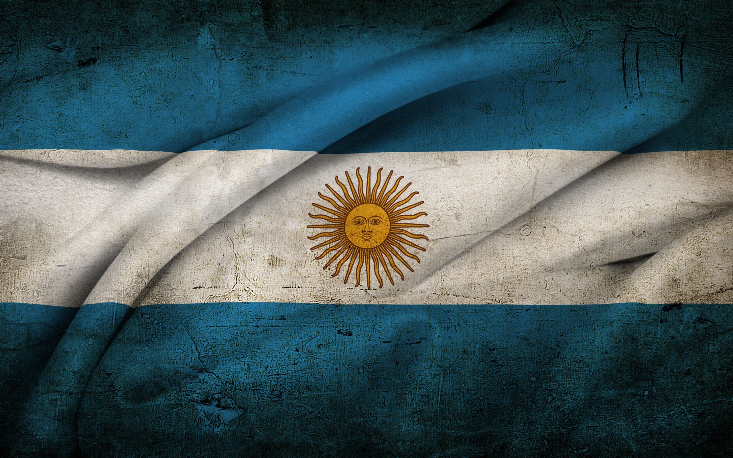 Flag of Argentina with Sun of May emblem HD Wallpaper