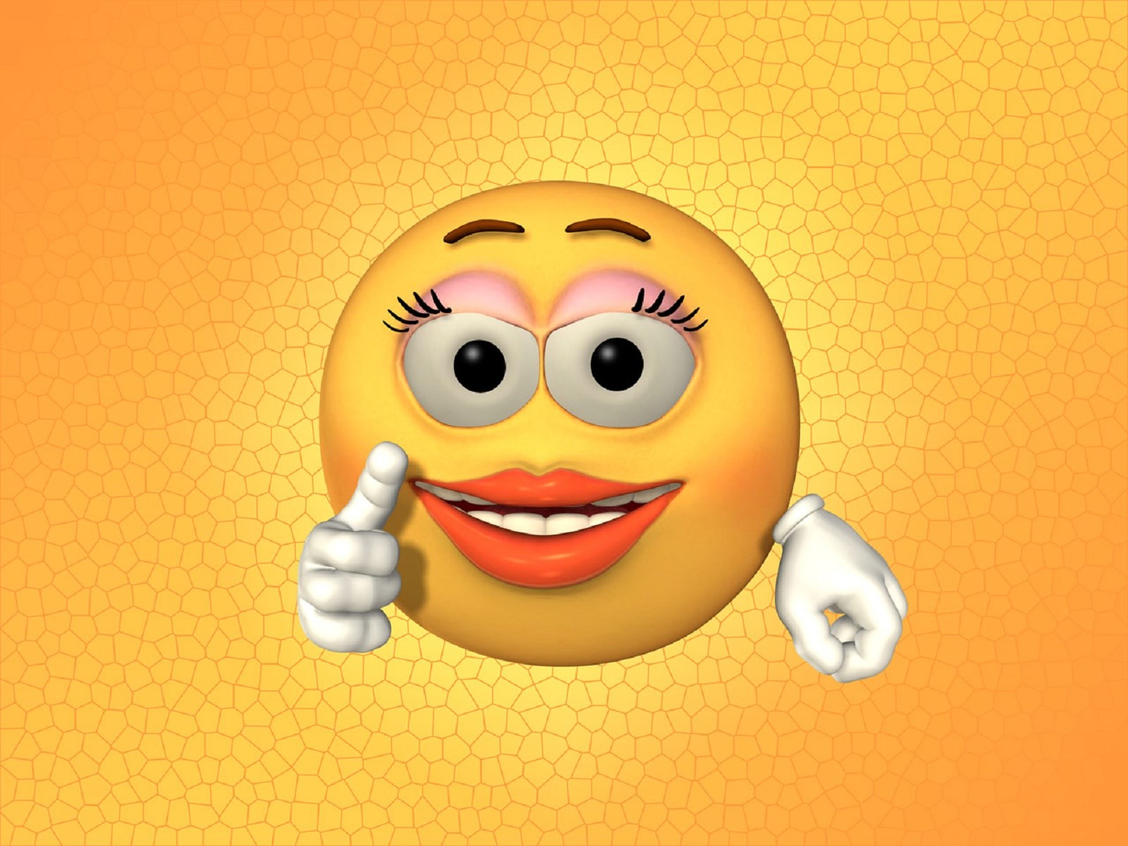 Female smiley with makeup and thumbs up HD Wallpaper
