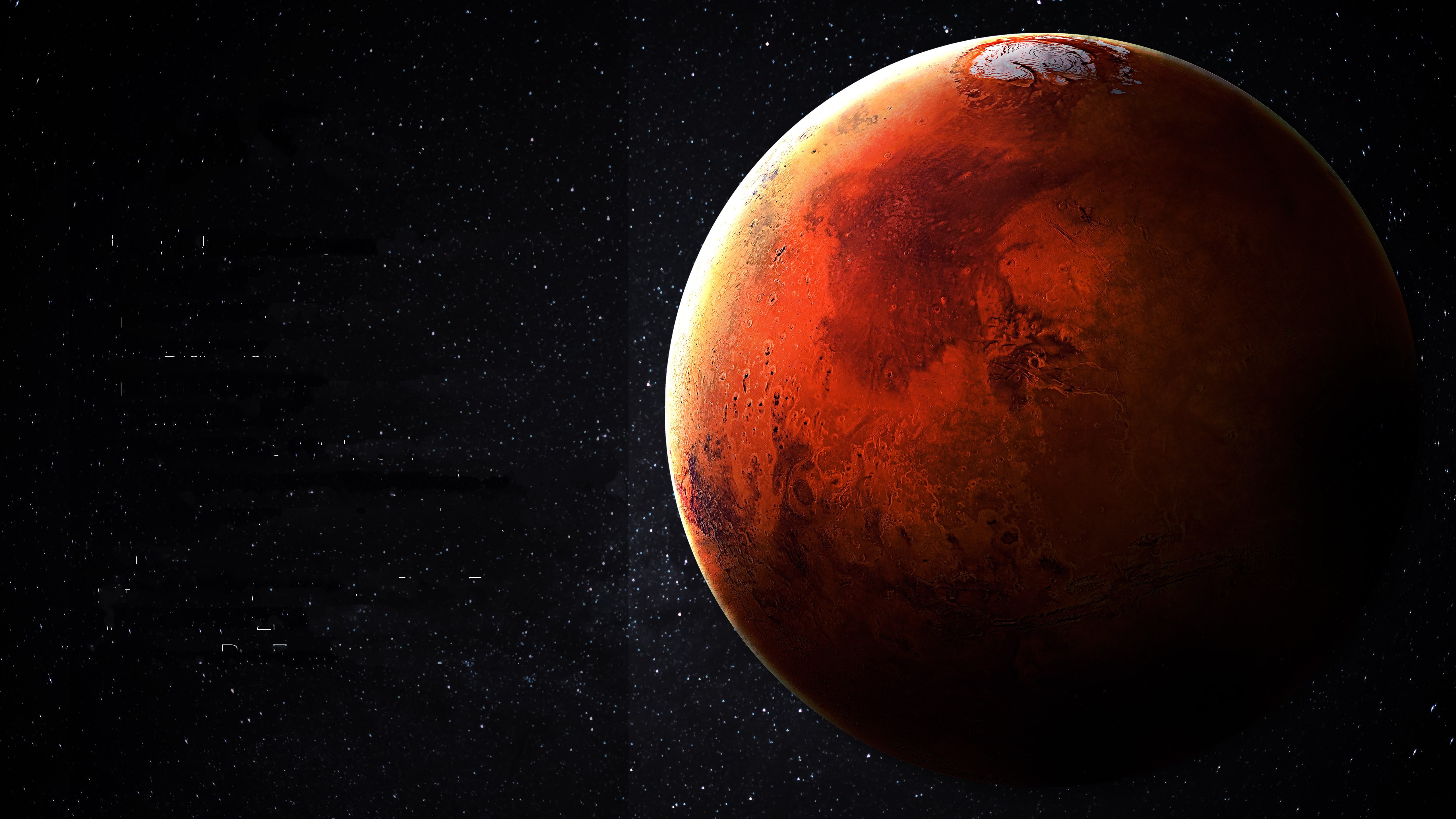 Mars planet in the starry sky HD Wallpaper