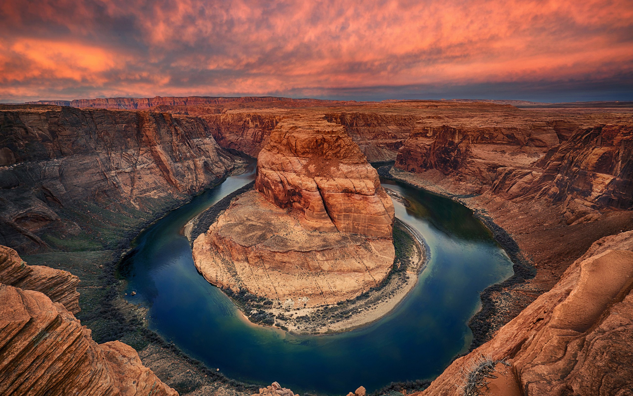 Horseshoe Bend National Park at sunset HD Wallpaper
