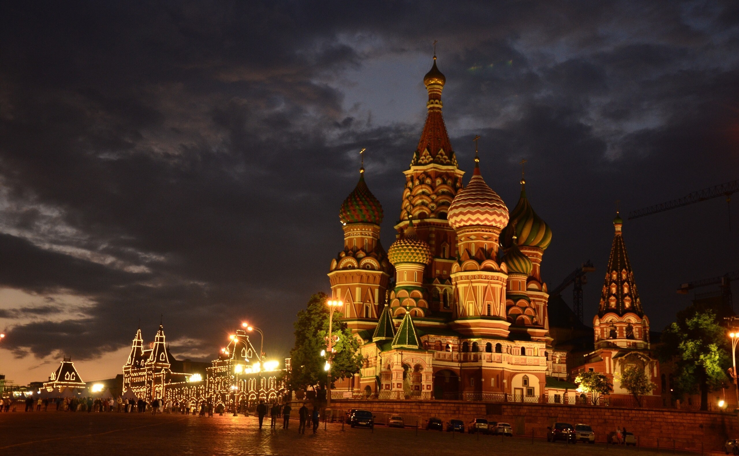 Saint Basil's Cathedral at night HD Wallpaper