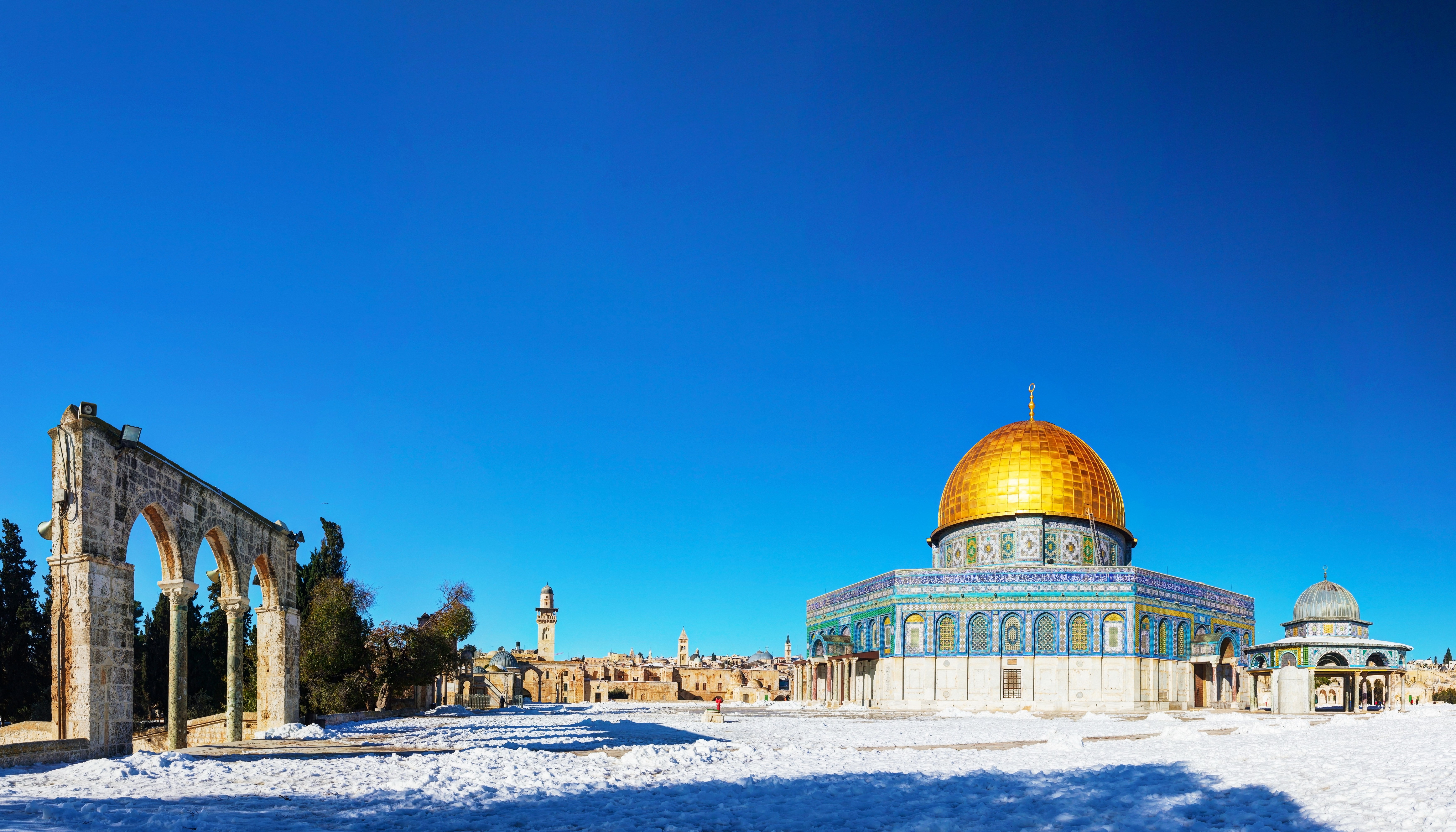 Dome of the Rock with snow HD Wallpaper