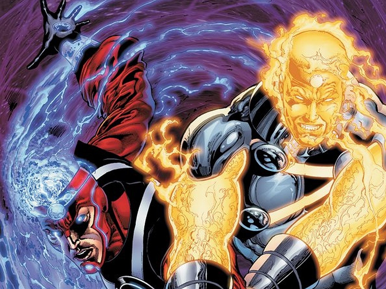 Firestorm and Captain Atom clash HD Wallpaper