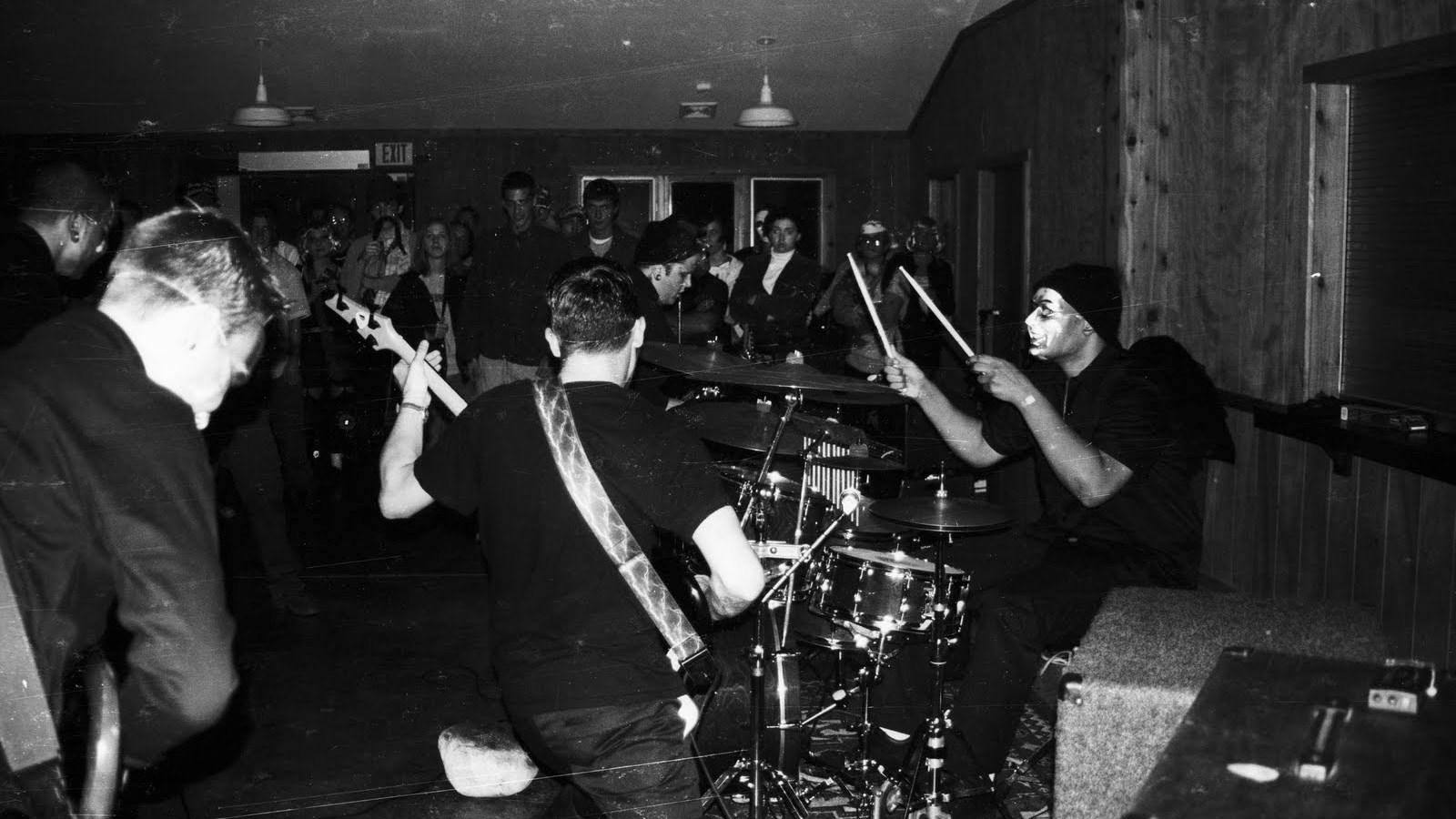 Band performing live music with audience HD Wallpaper