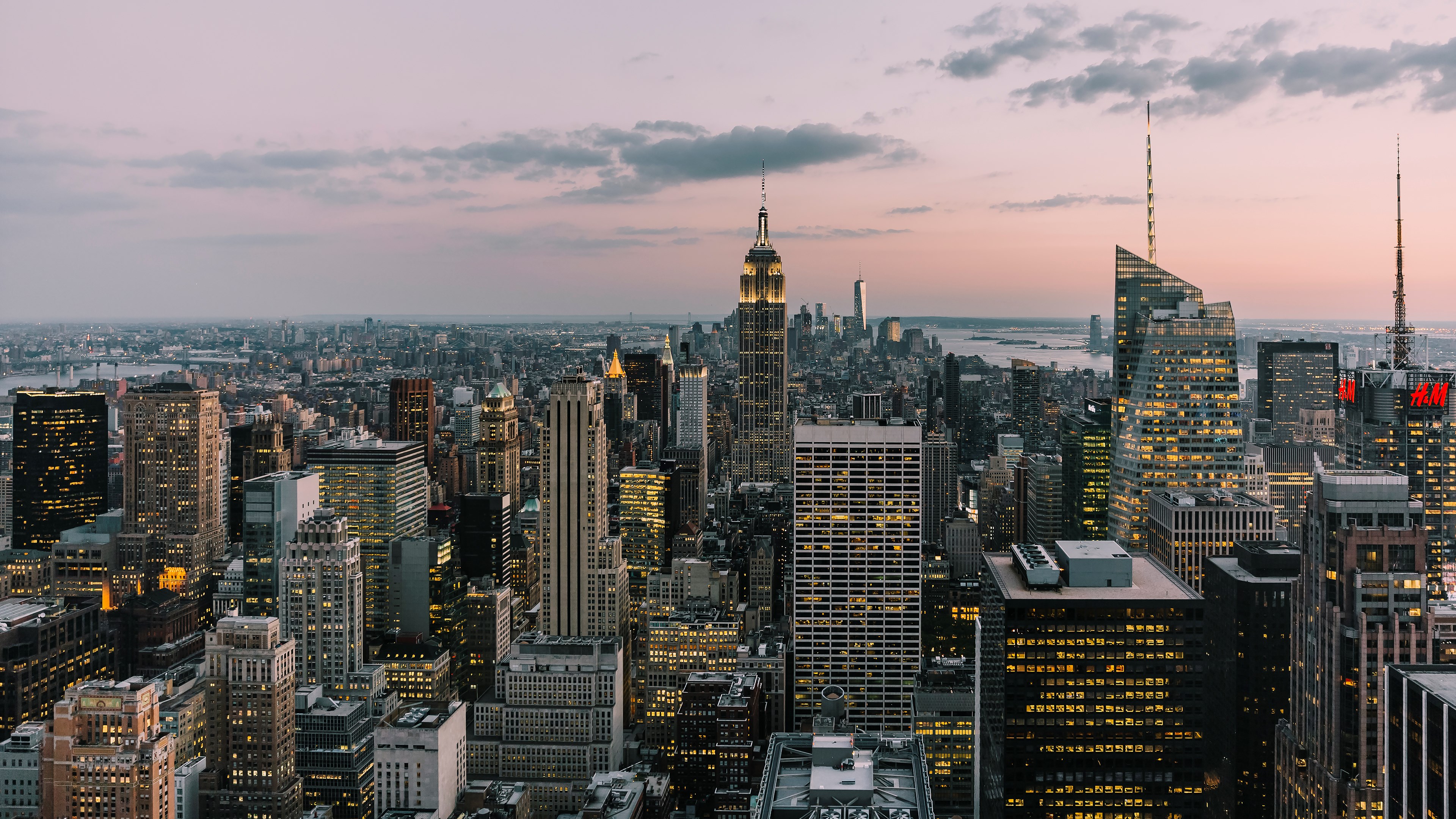 New York City Skyline with Empire State Building HD Wallpaper