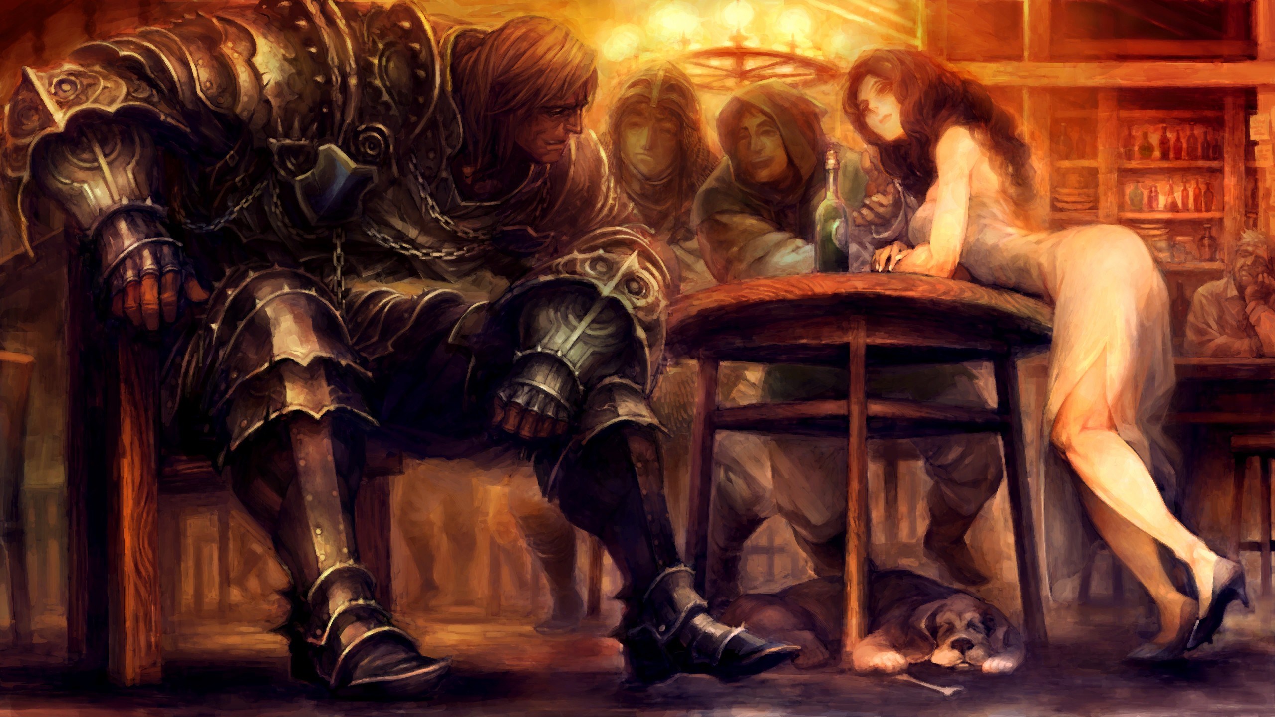 Characters from Dragons Crown in a tavern HD Wallpaper