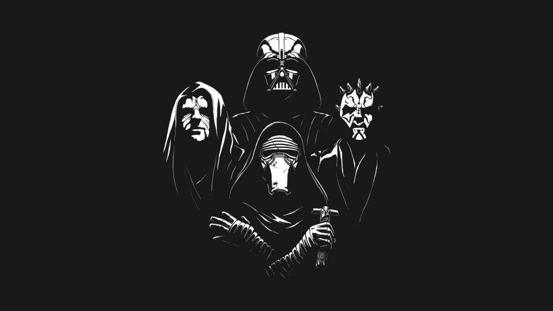 Star Wars Villains Darth Vader, Maul, Palpatine, Kylo Ren HD Wallpaper