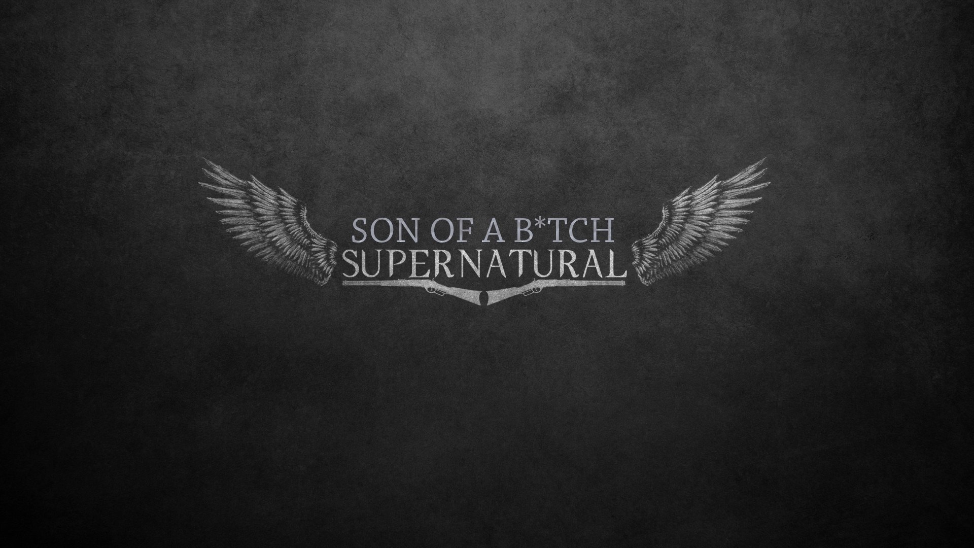 Supernatural Son of a B*tch logo with wings and guns HD Wallpaper