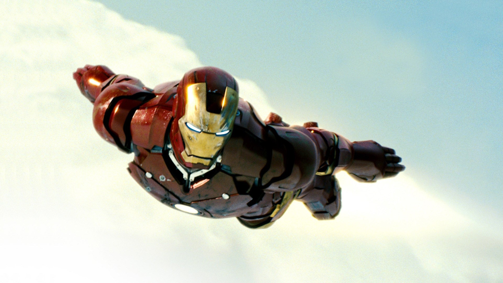 Iron Man flying in the sky HD Wallpaper