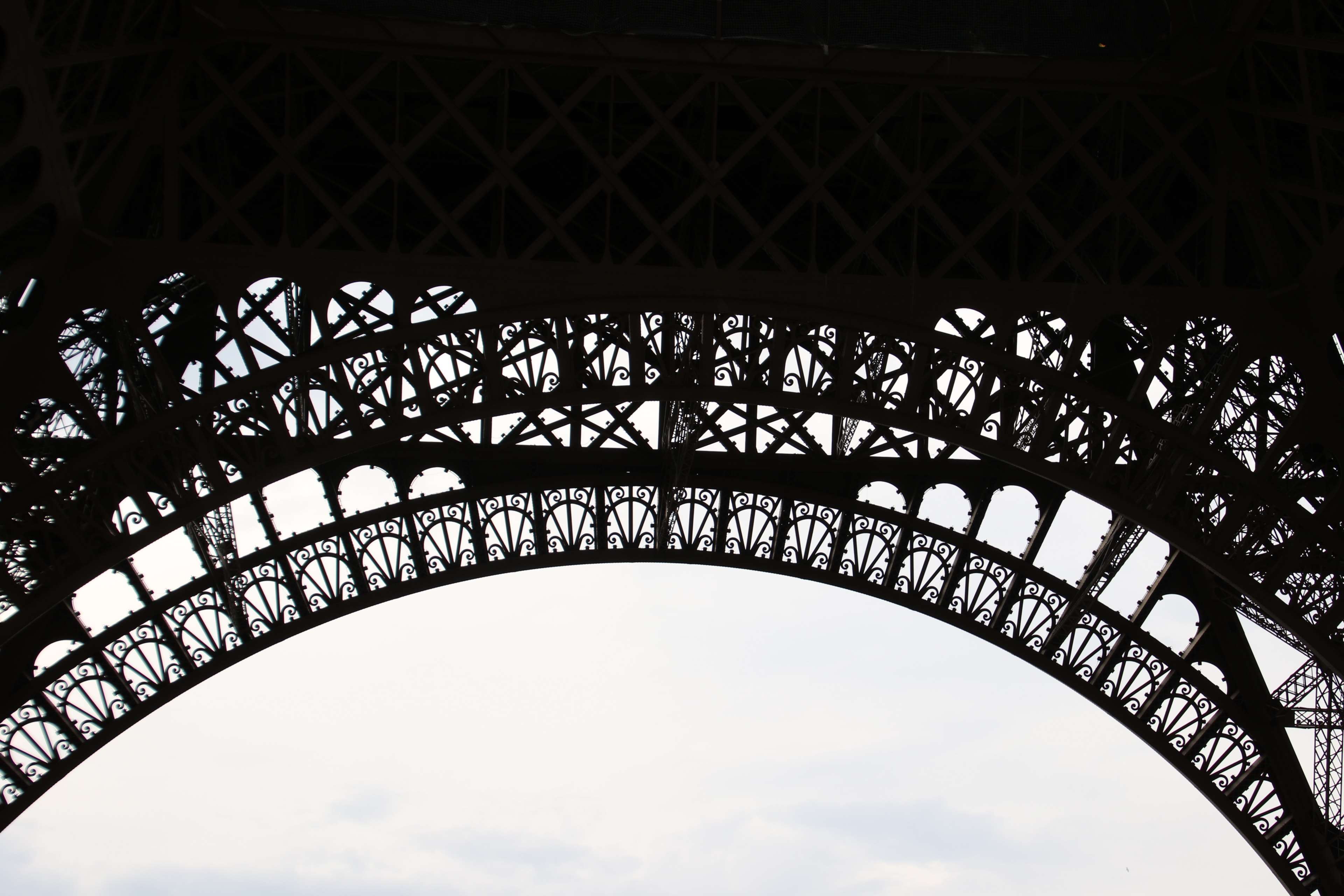 Eiffel Tower structure silhouette in Paris HD Wallpaper