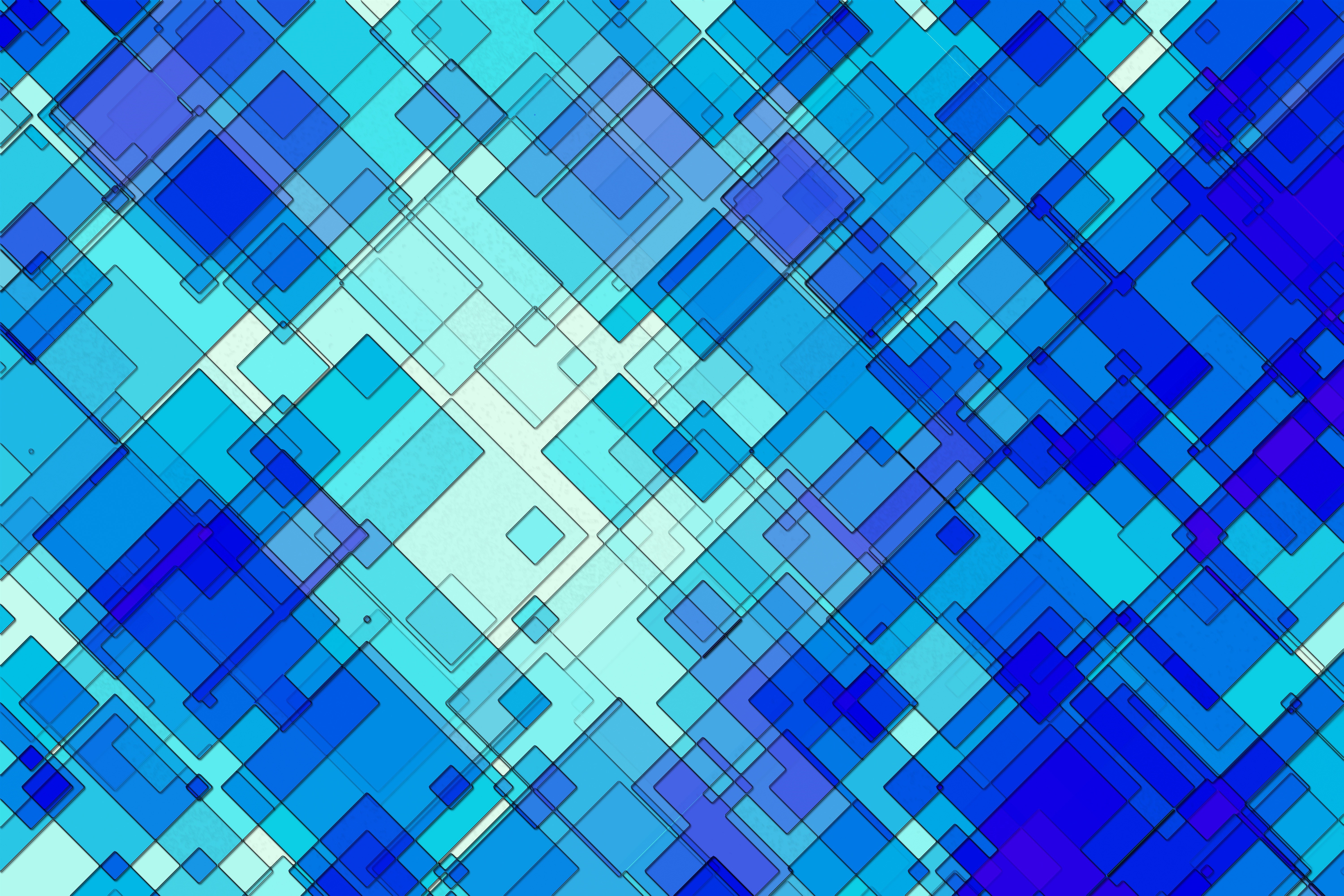 Abstract blue and cyan squares pattern HD Wallpaper