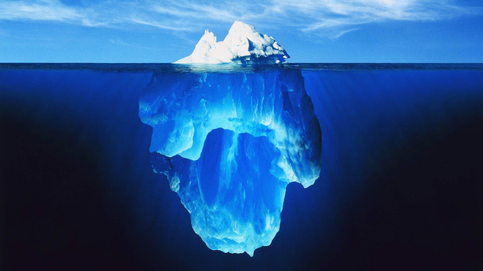 Iceberg underwater and above the surface HD Wallpaper