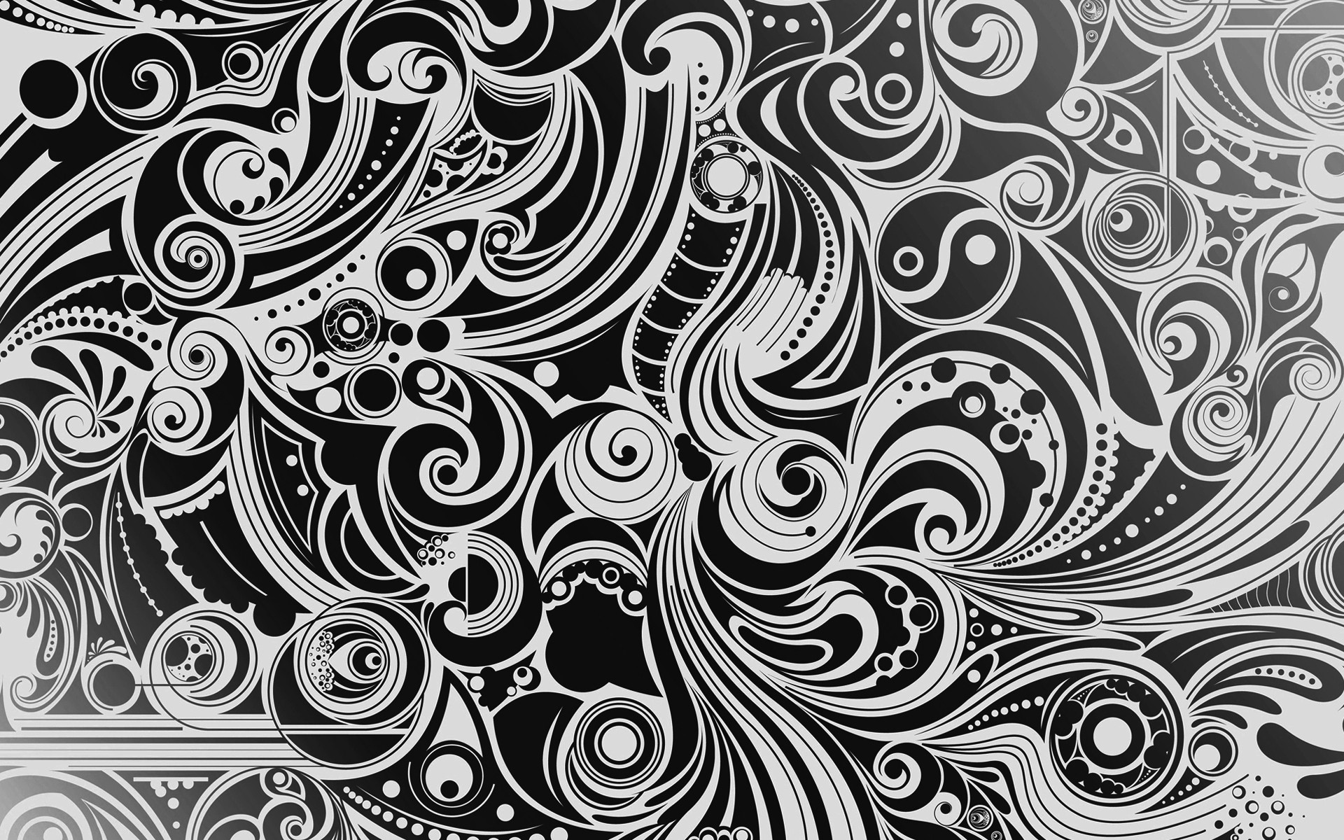 Abstract black and white swirling patterns HD Wallpaper