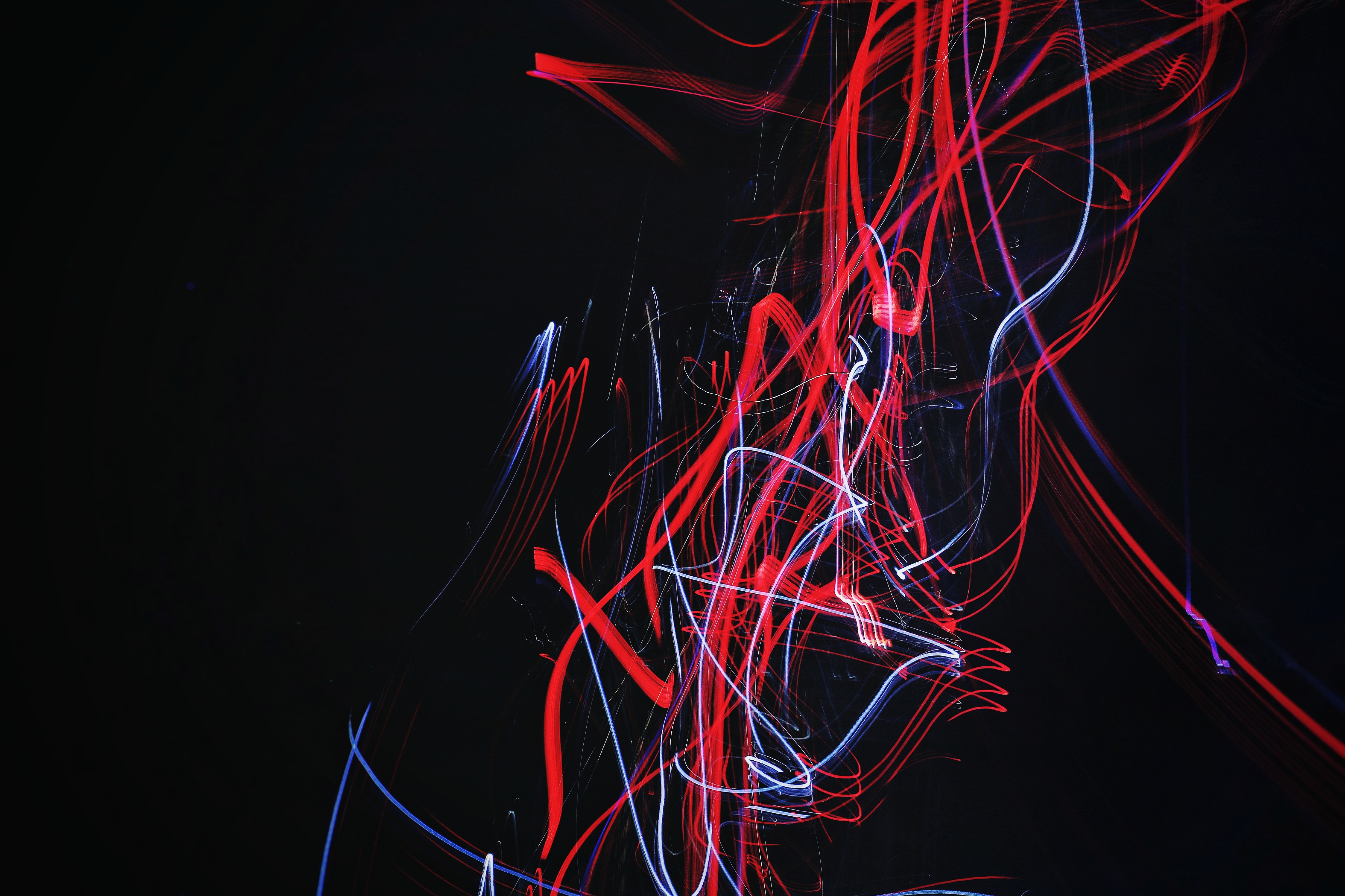 Abstract Neon Light Streaks with 4K Clarity HD Wallpaper