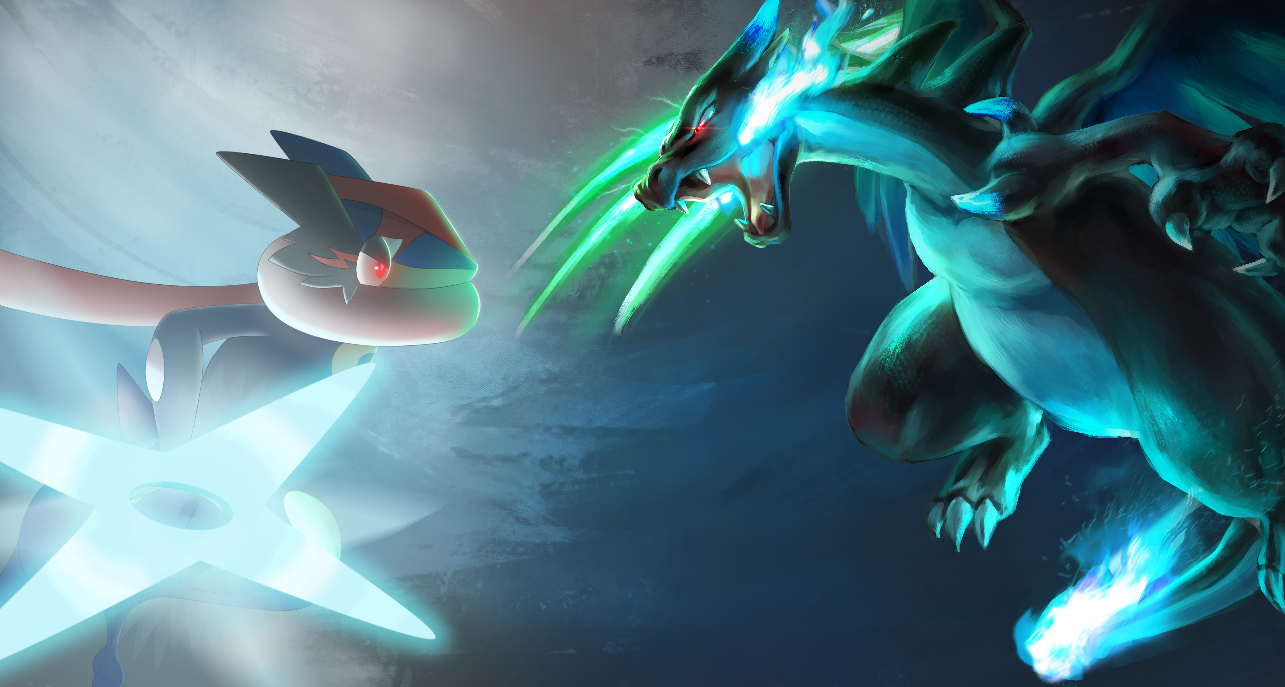 Epic Pokémon Battle Between Sneasler and Charizard HD Wallpaper