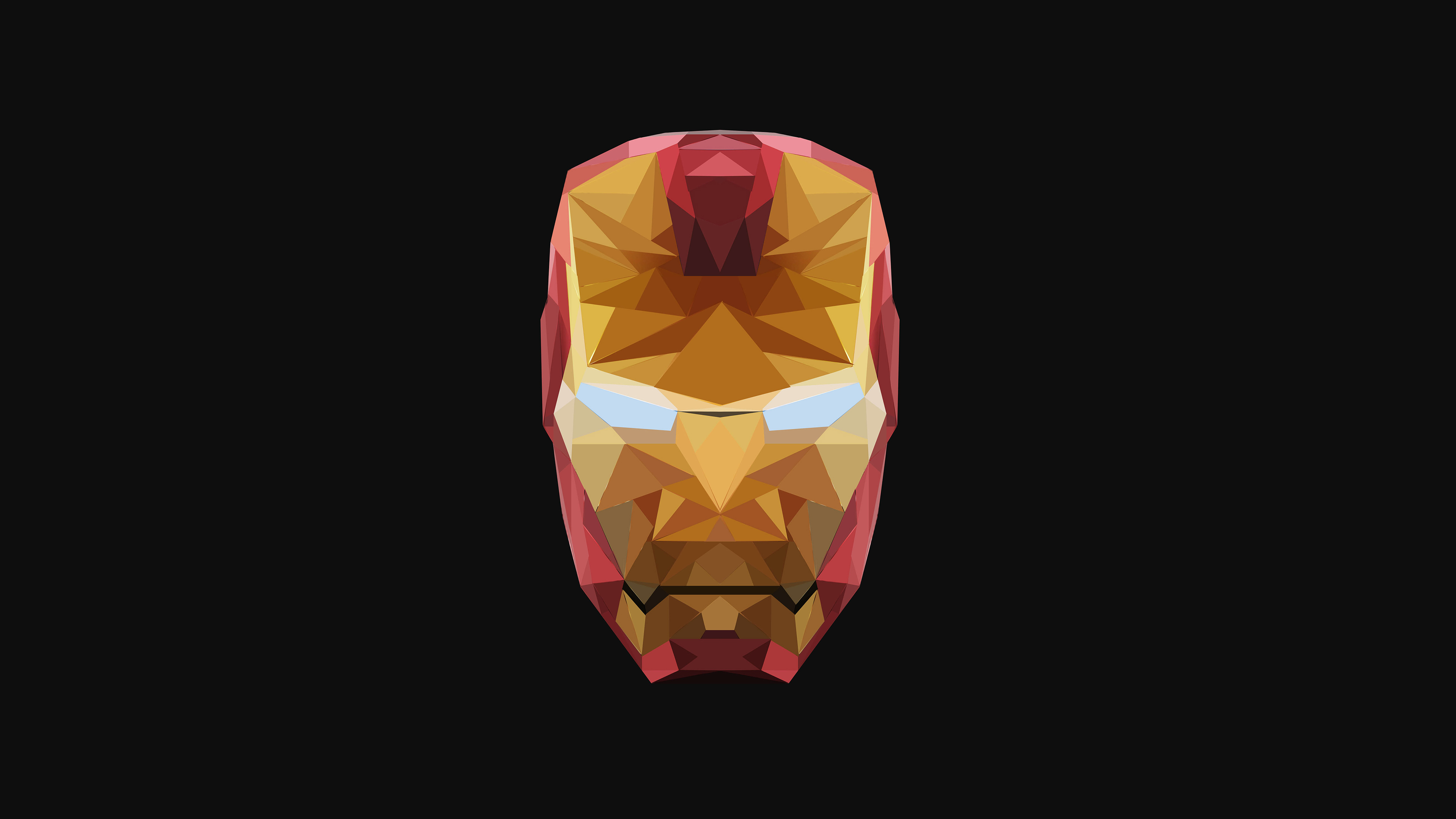 Iron Man low poly mask 4K HD Wallpaper